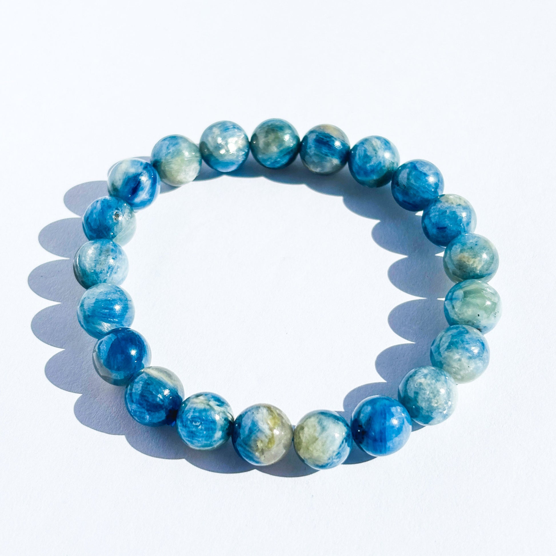 Icy Blue Kyanite Crystal Gemstone Stretch Bracelet