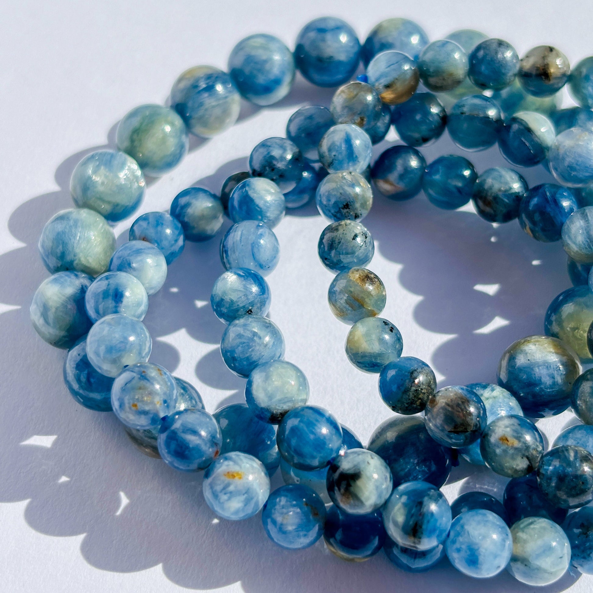 Icy Blue Kyanite Crystal Gemstone Stretch Bracelet