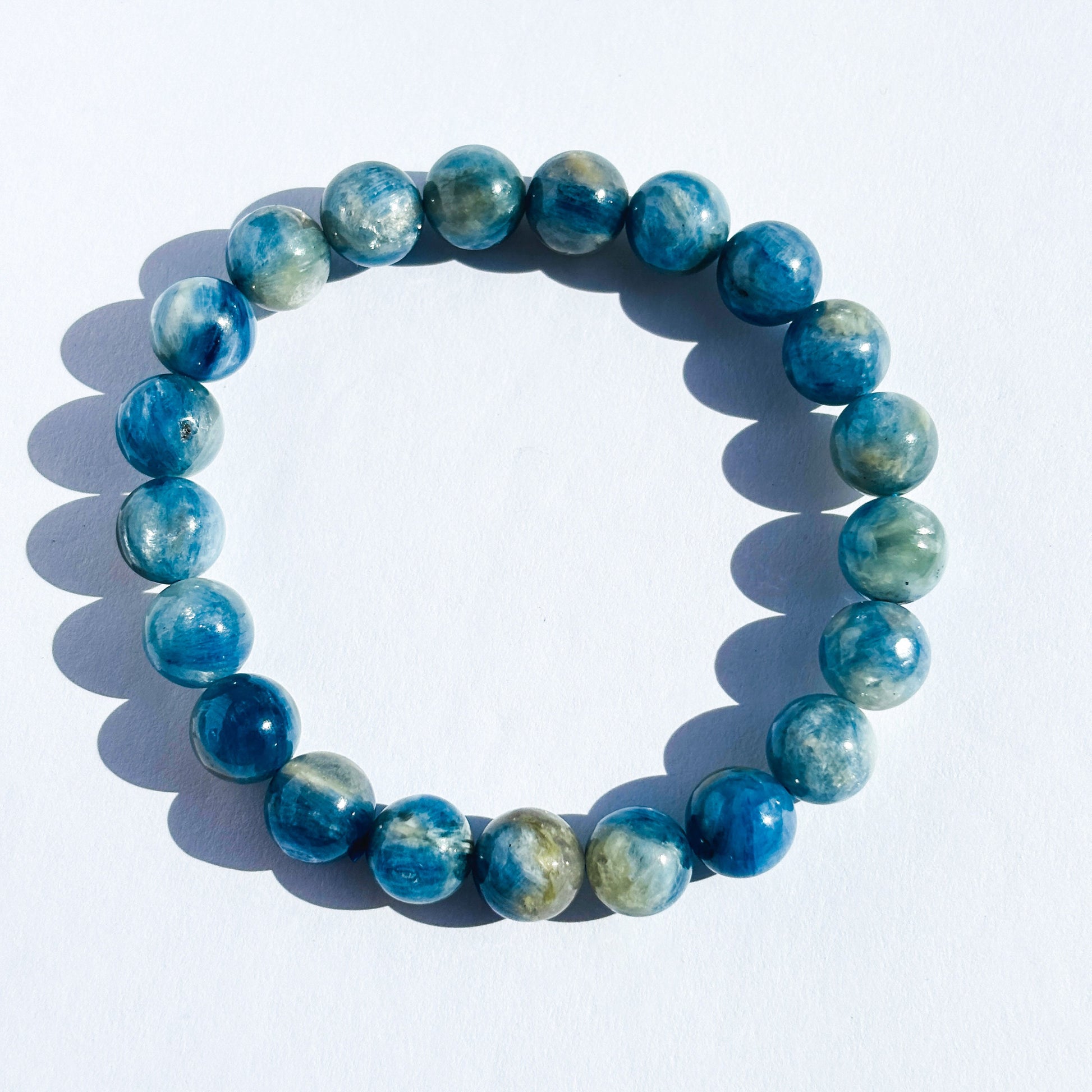 Icy Blue Kyanite Crystal Gemstone Stretch Bracelet
