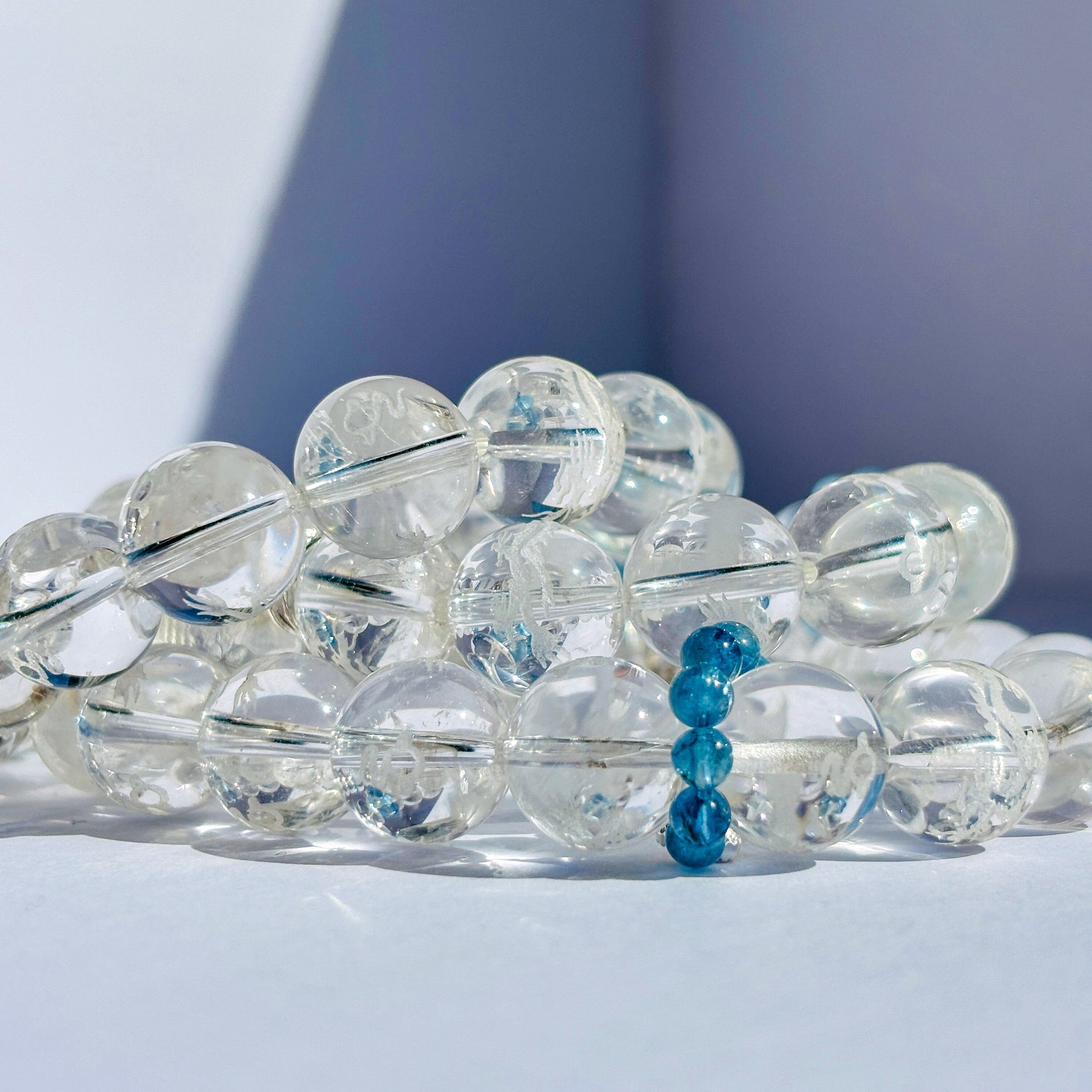 Clear Quartz and Aquamarine Dragon Bracelet