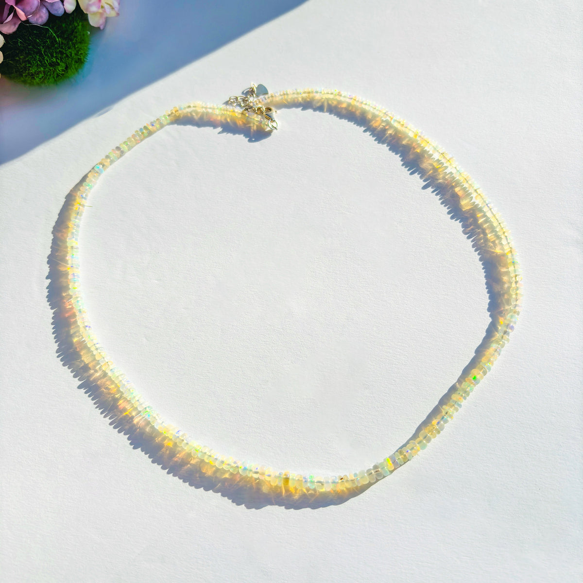 White Opal Sterling Silver Choker
