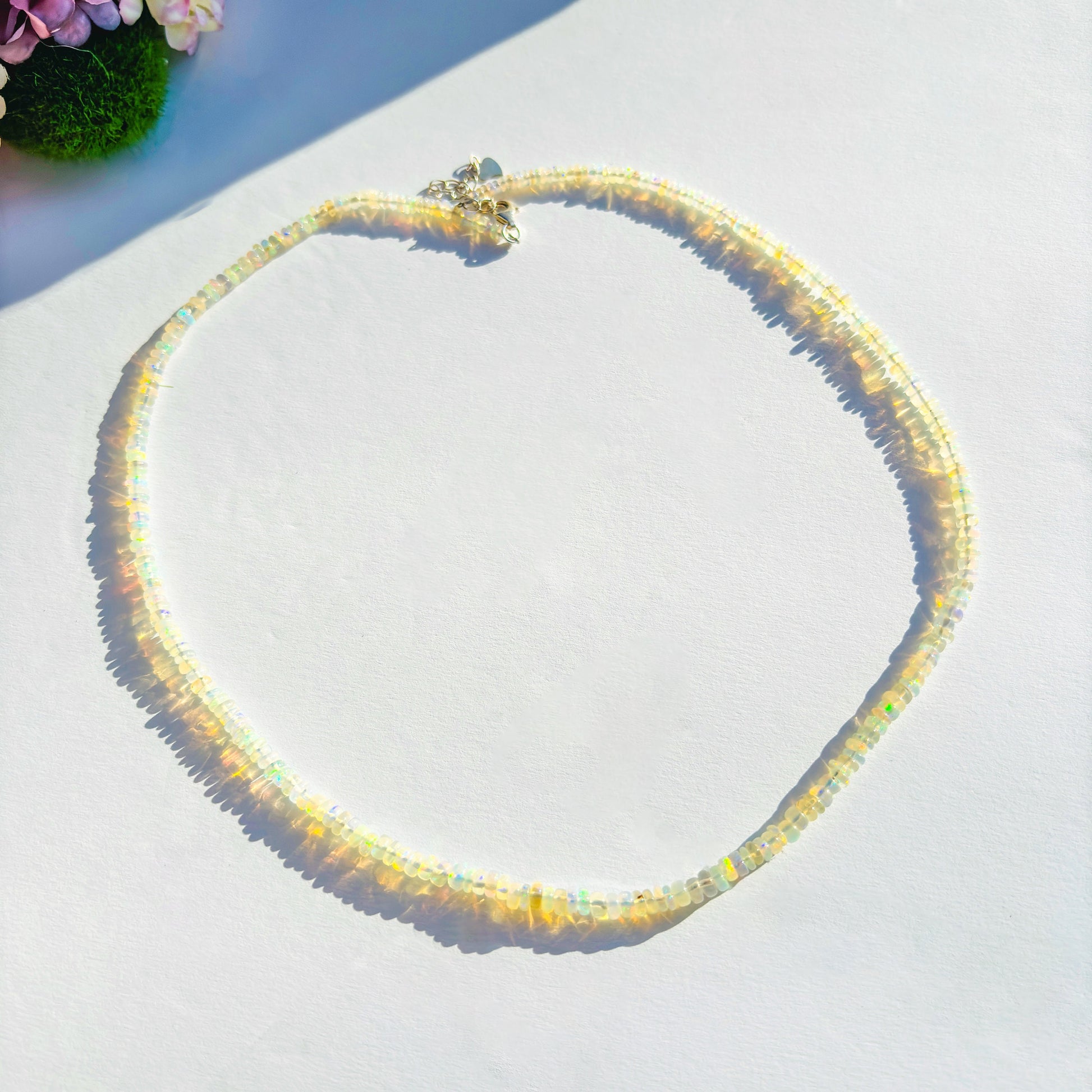 White Opal Sterling Silver Choker