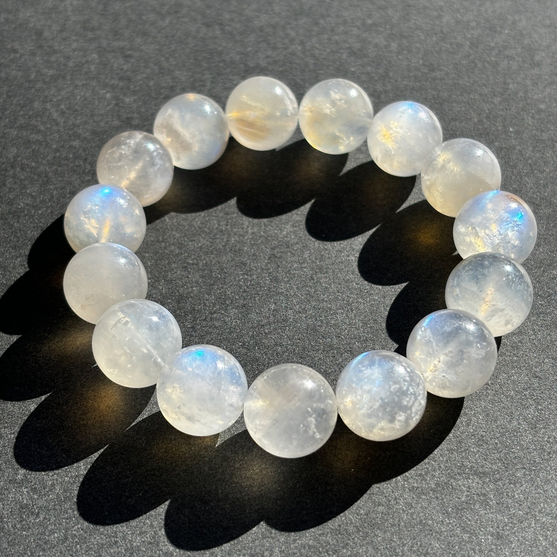 Rainbow Moonstone Crystal Chunky Bracelet