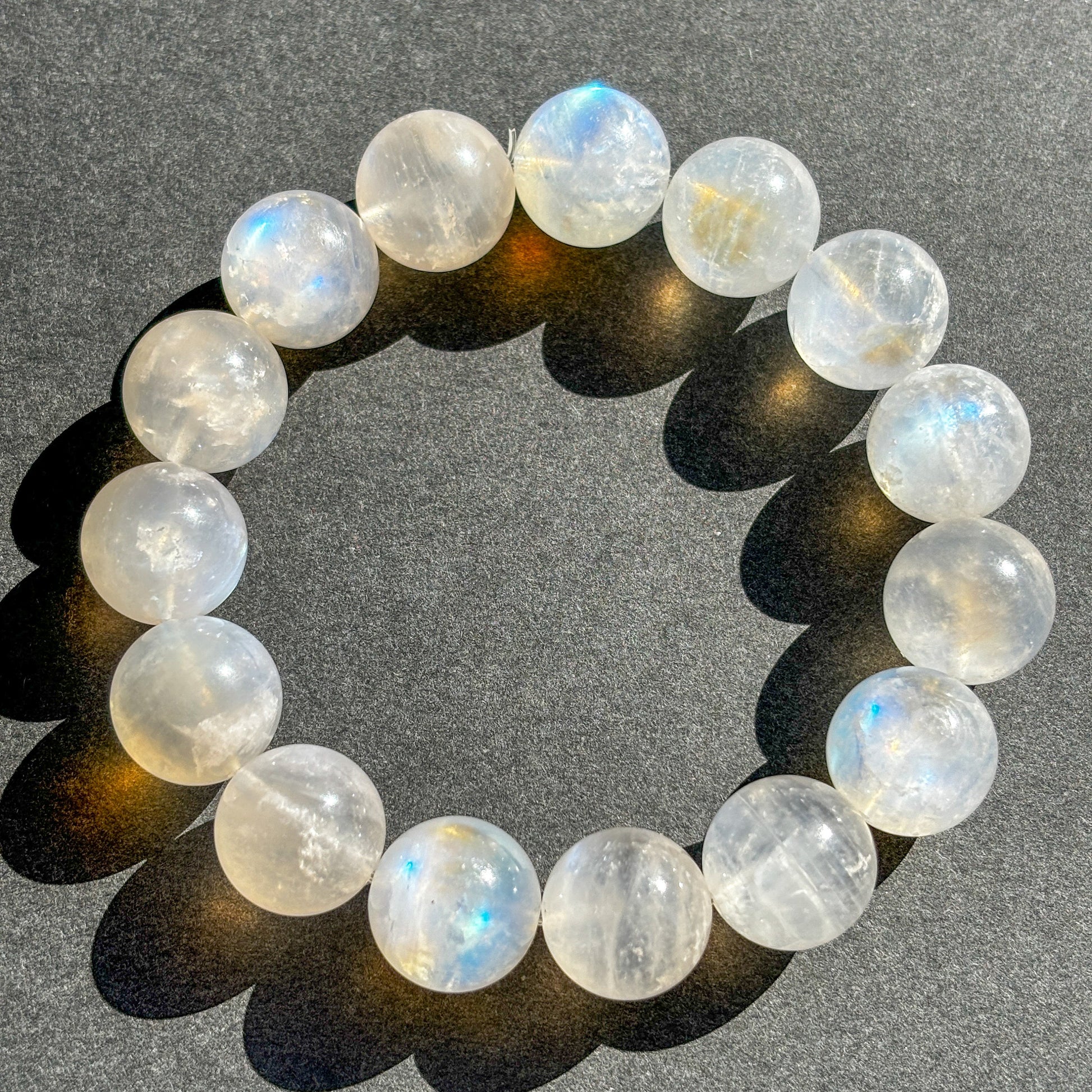 Rainbow Moonstone Crystal Chunky Bracelet
