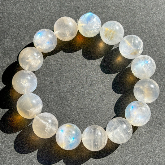 Rainbow Moonstone Crystal Chunky Bracelet