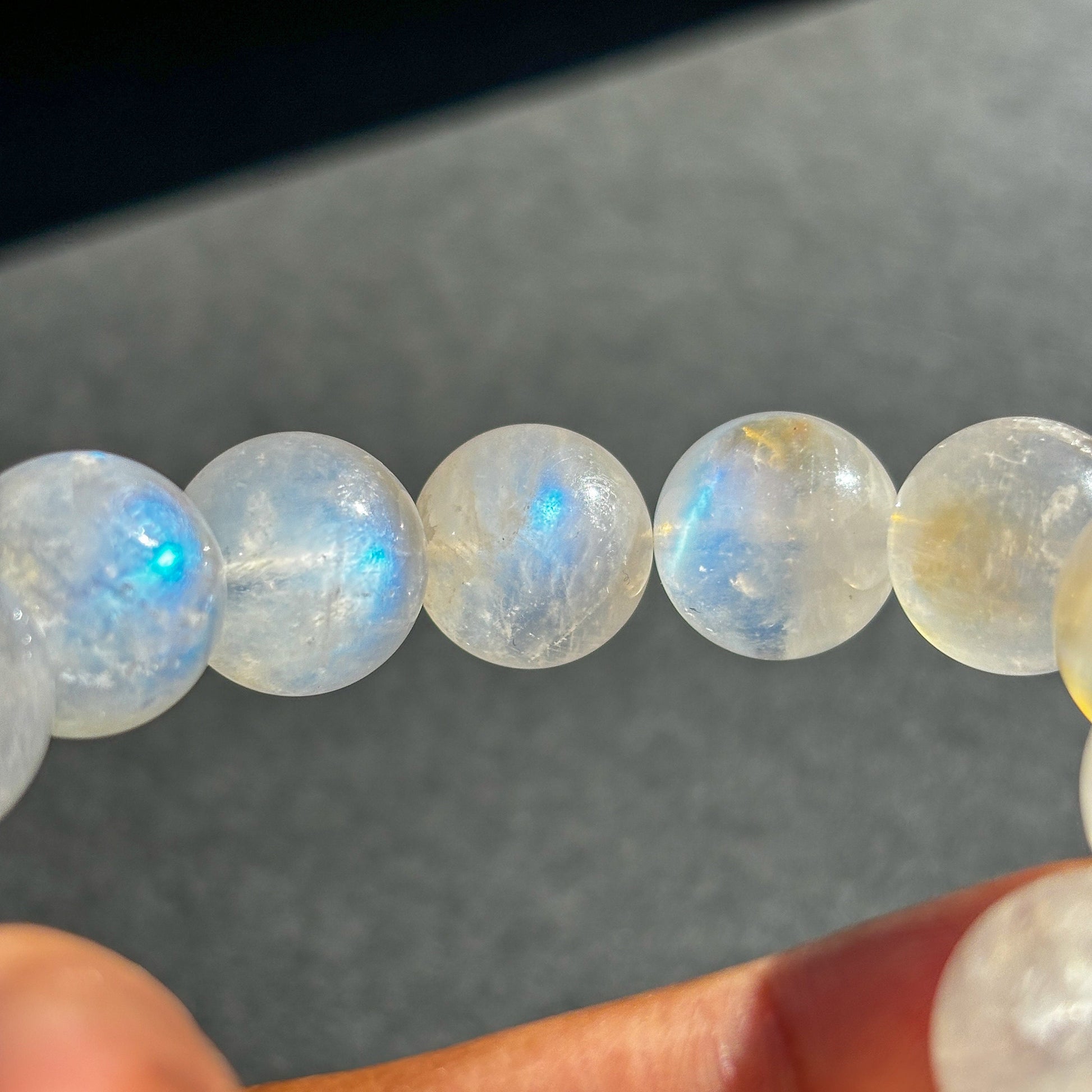 Rainbow Moonstone Crystal Chunky Bracelet
