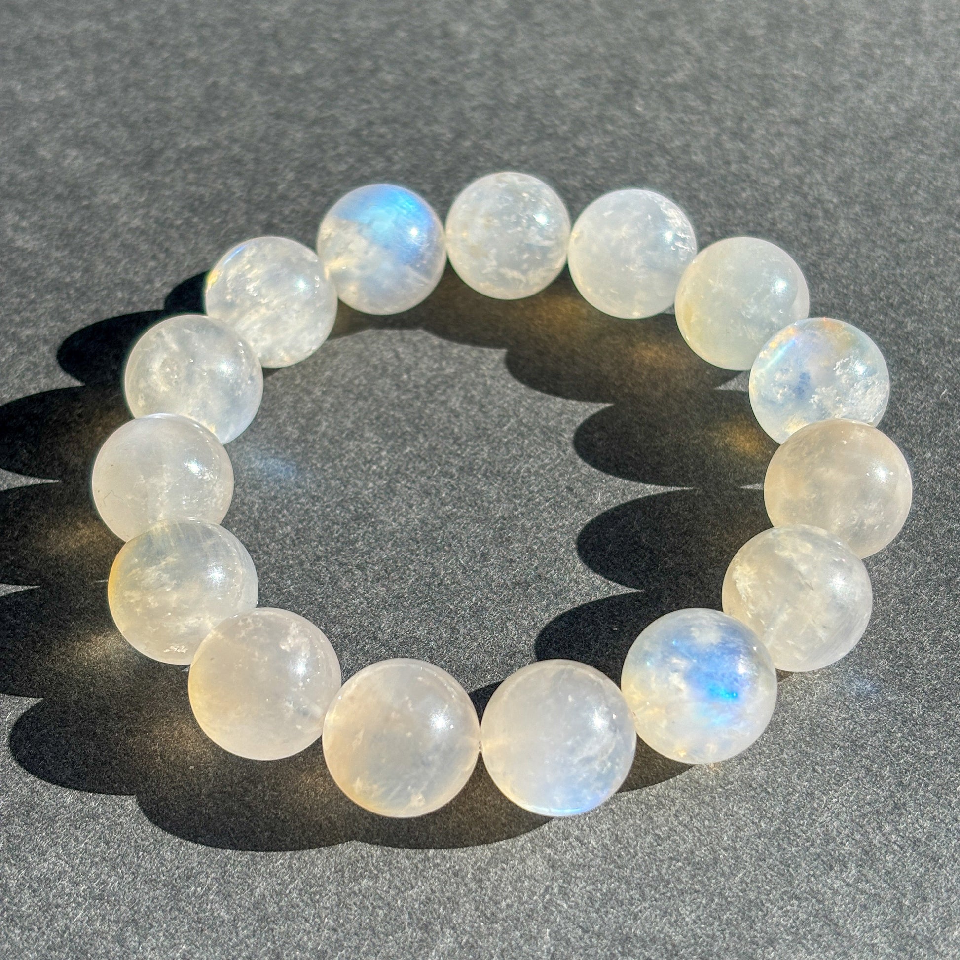 Rainbow Moonstone Crystal Chunky Bracelet