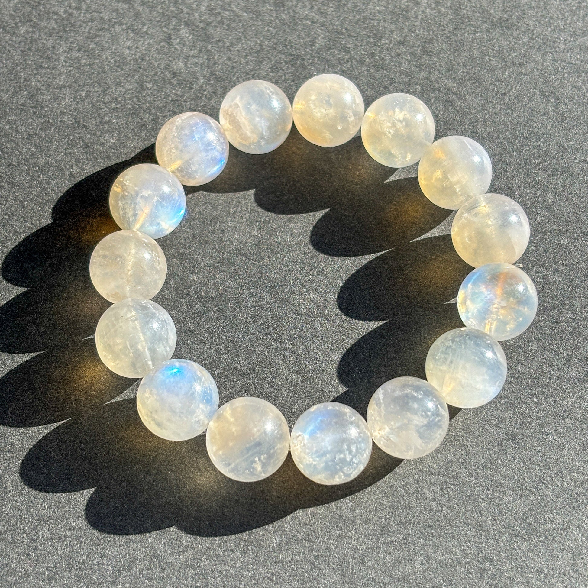 Rainbow Moonstone Crystal Chunky Bracelet