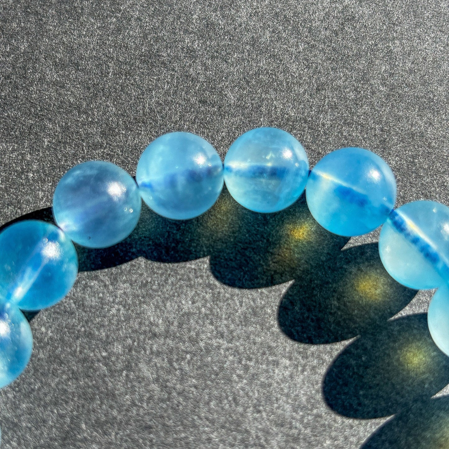Aquamarine with Girasol Crystal Stretch Gemstone Bracelet