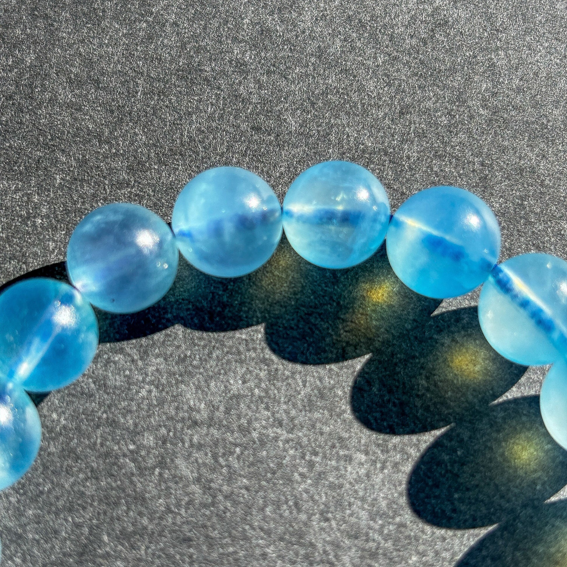Aquamarine with Girasol Crystal Stretch Gemstone Bracelet
