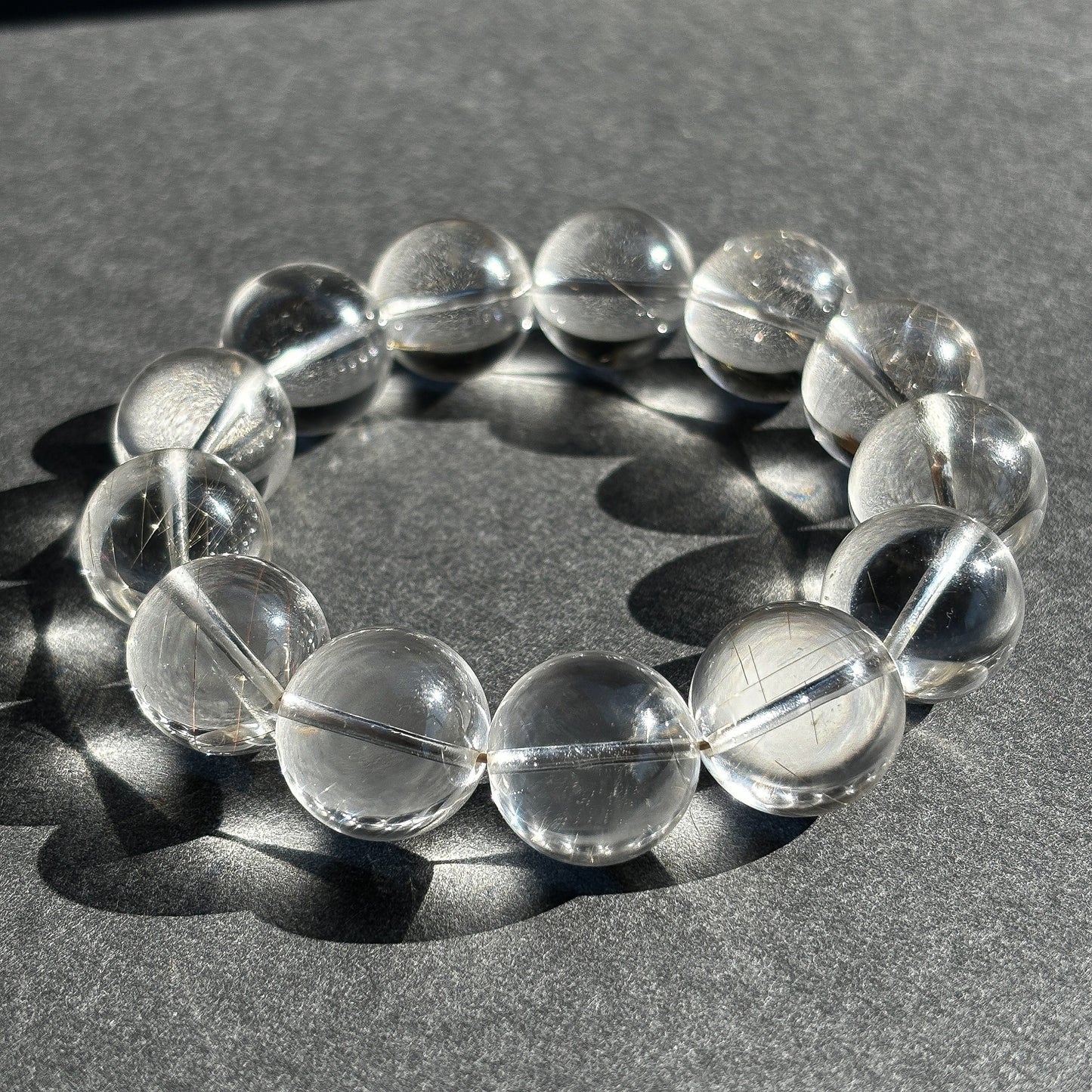 Silver Rutile Crystal Bracelet -  Silver Hair Rutilated Quartz