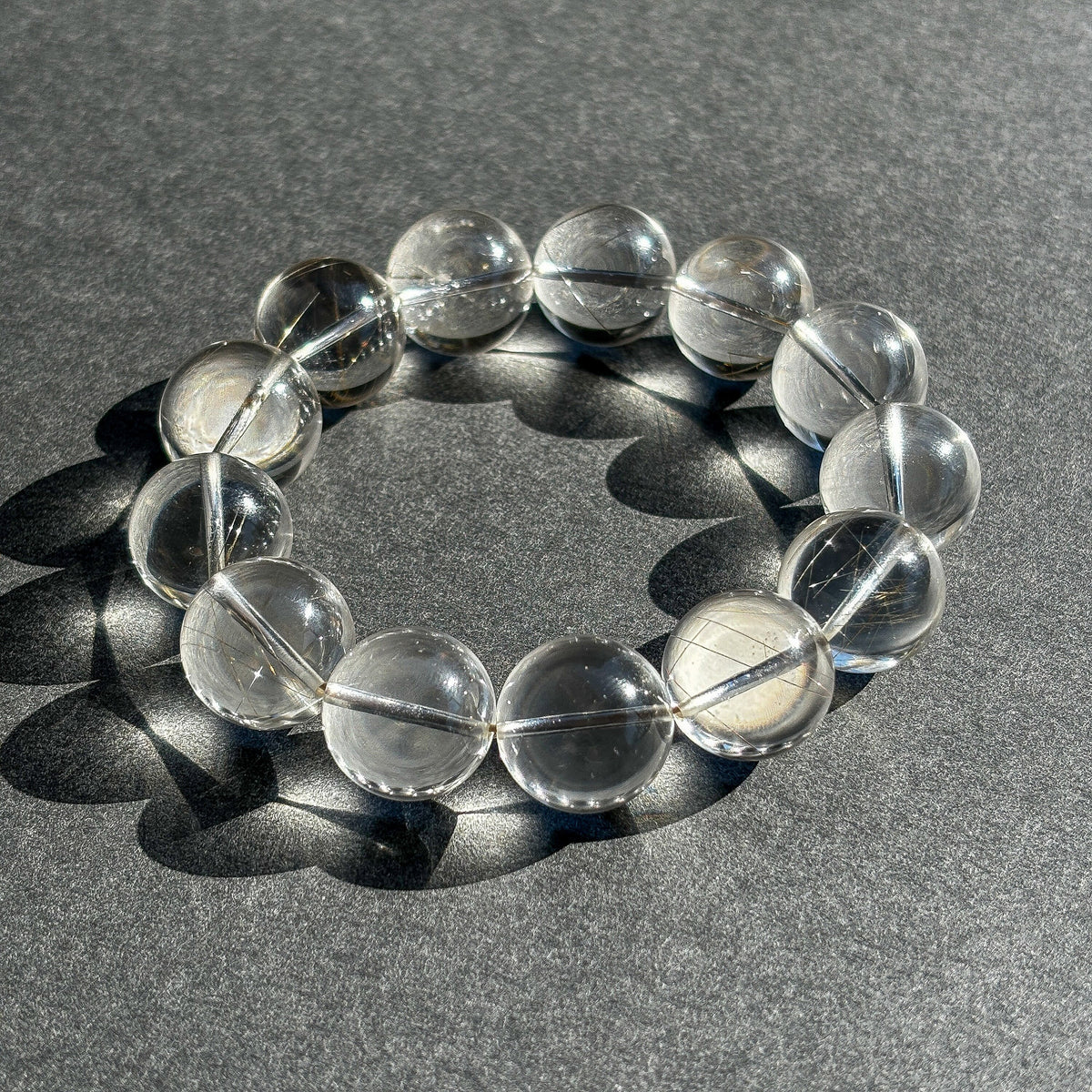 Silver Rutile Crystal Bracelet -  Silver Hair Rutilated Quartz
