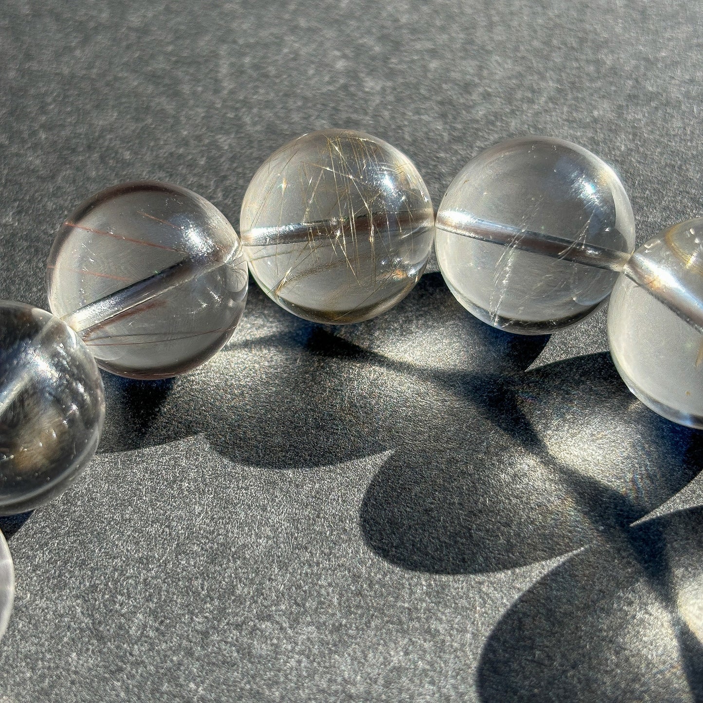 Silver Rutile Crystal Bracelet -  Silver Hair Rutilated Quartz