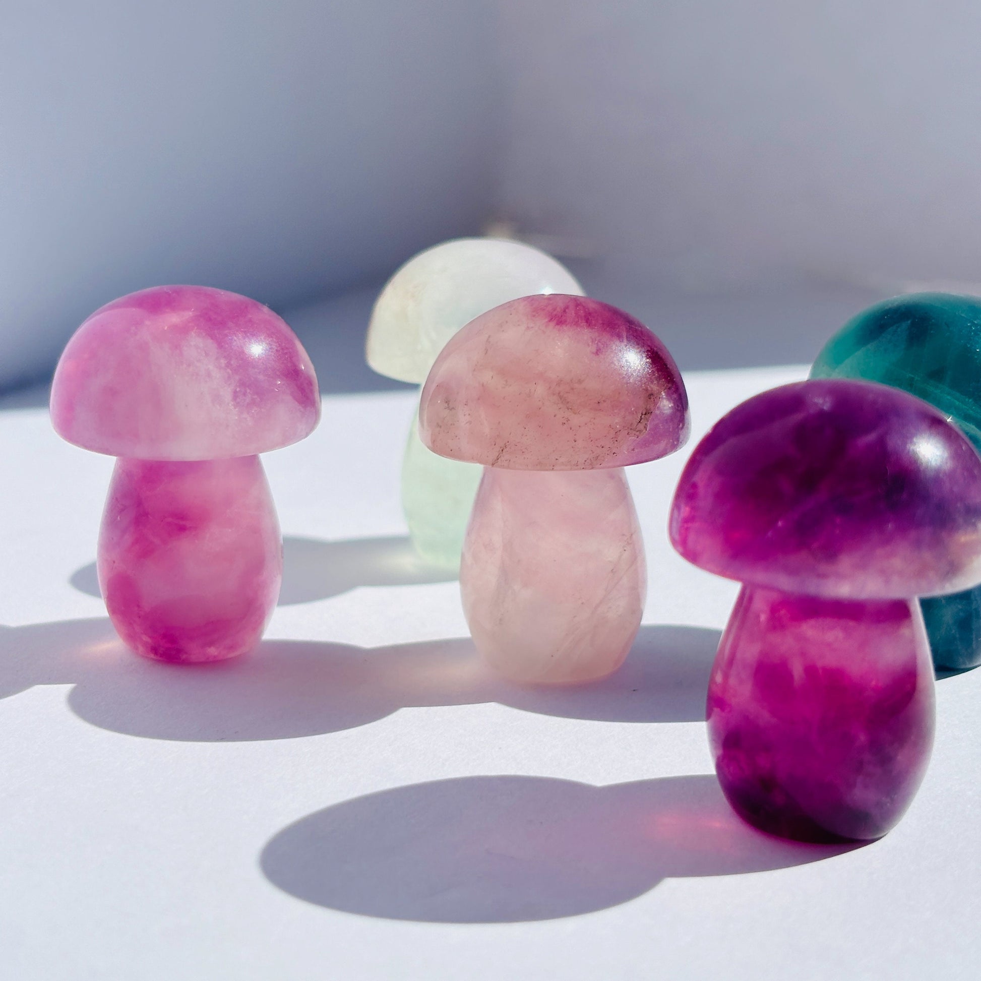 Fluorite Mushroom Crystal Carving Sculpture