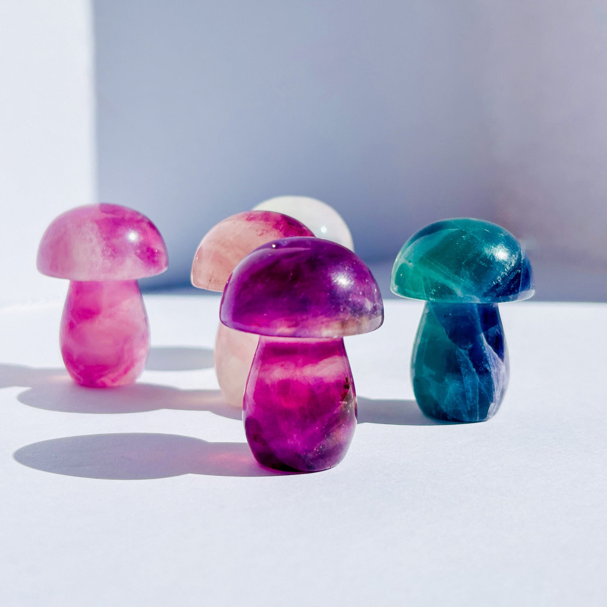 Fluorite Mushroom Crystal Carving Sculpture