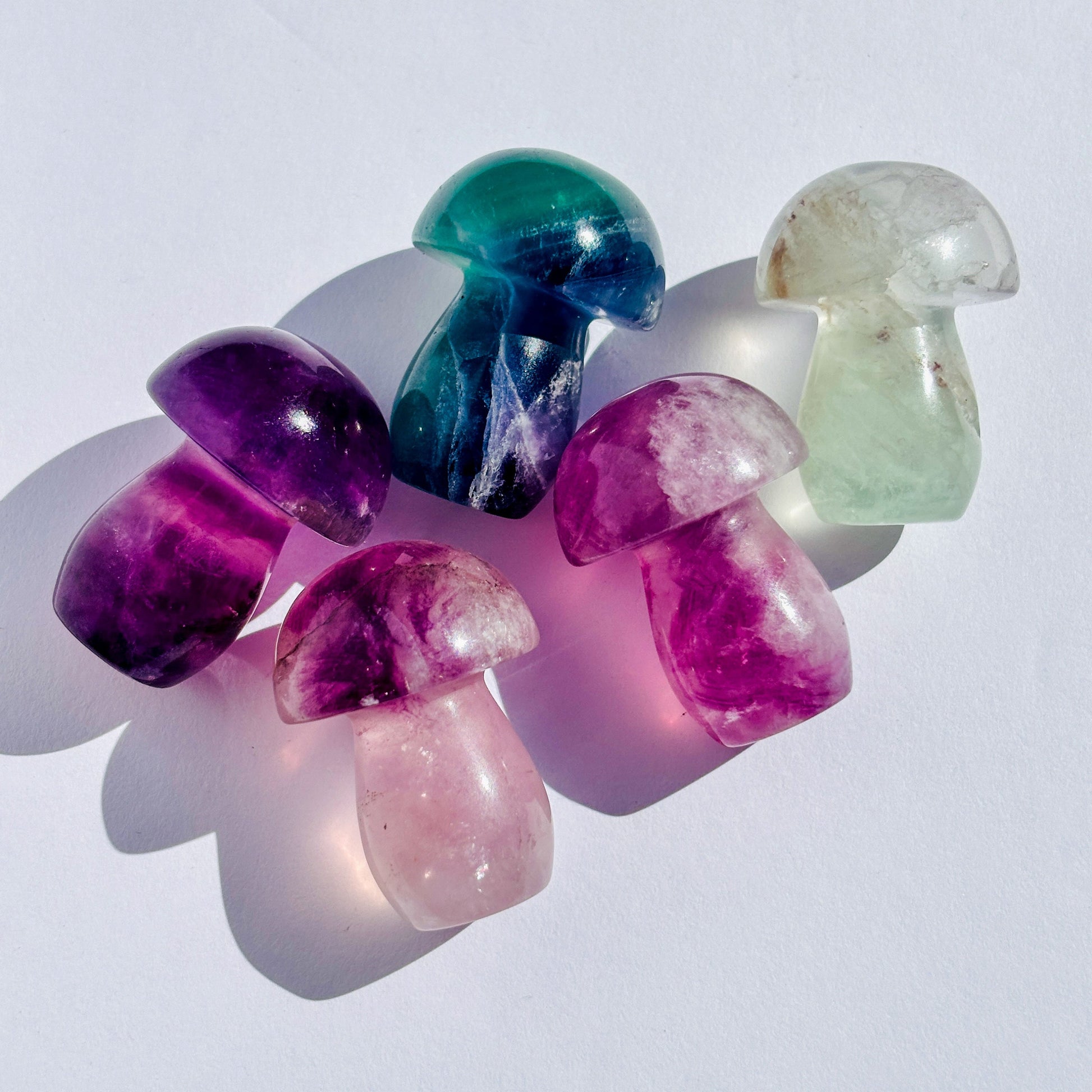 Fluorite Mushroom Crystal Carving Sculpture