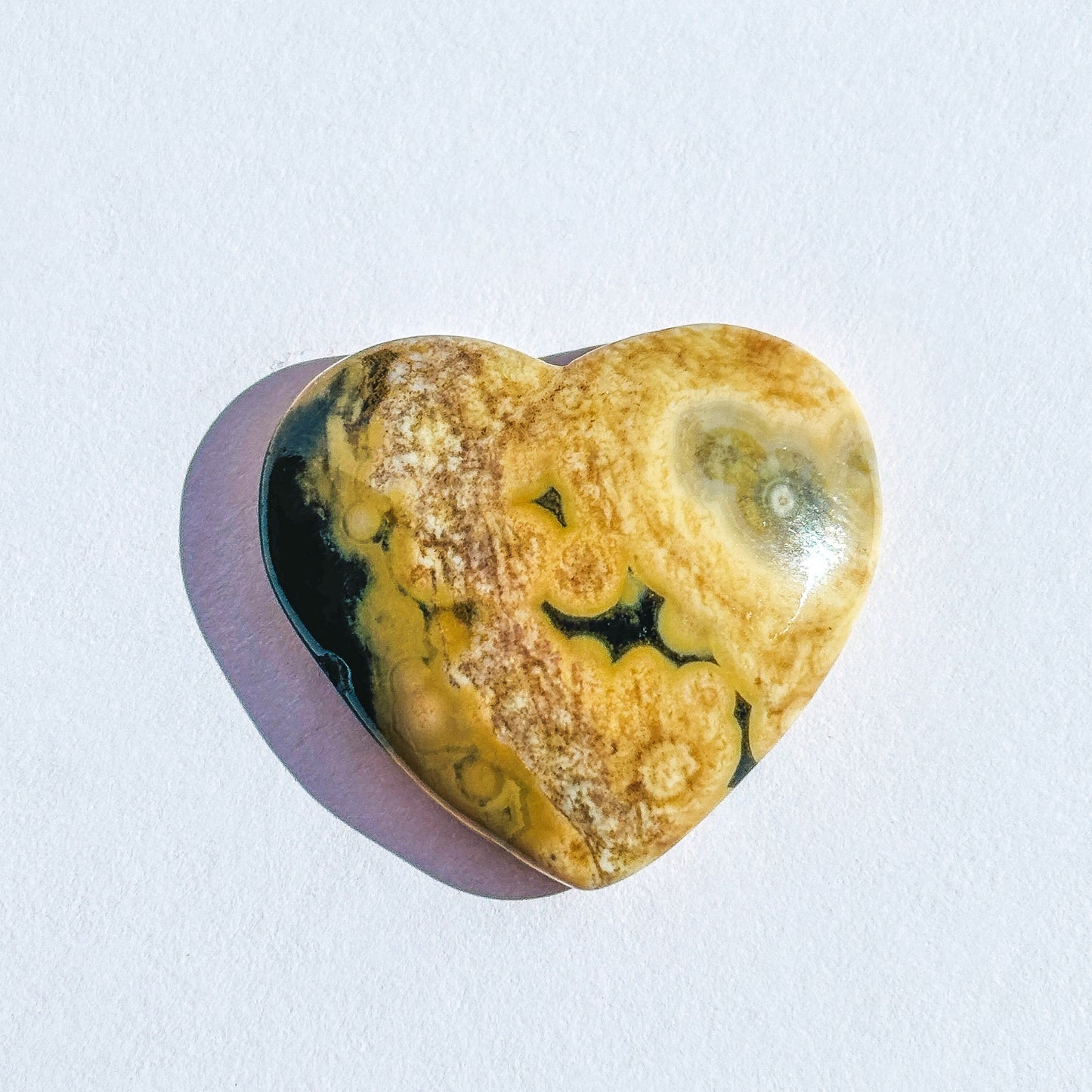 Ocean Jasper Crystal Flat Back Heart Cabochon