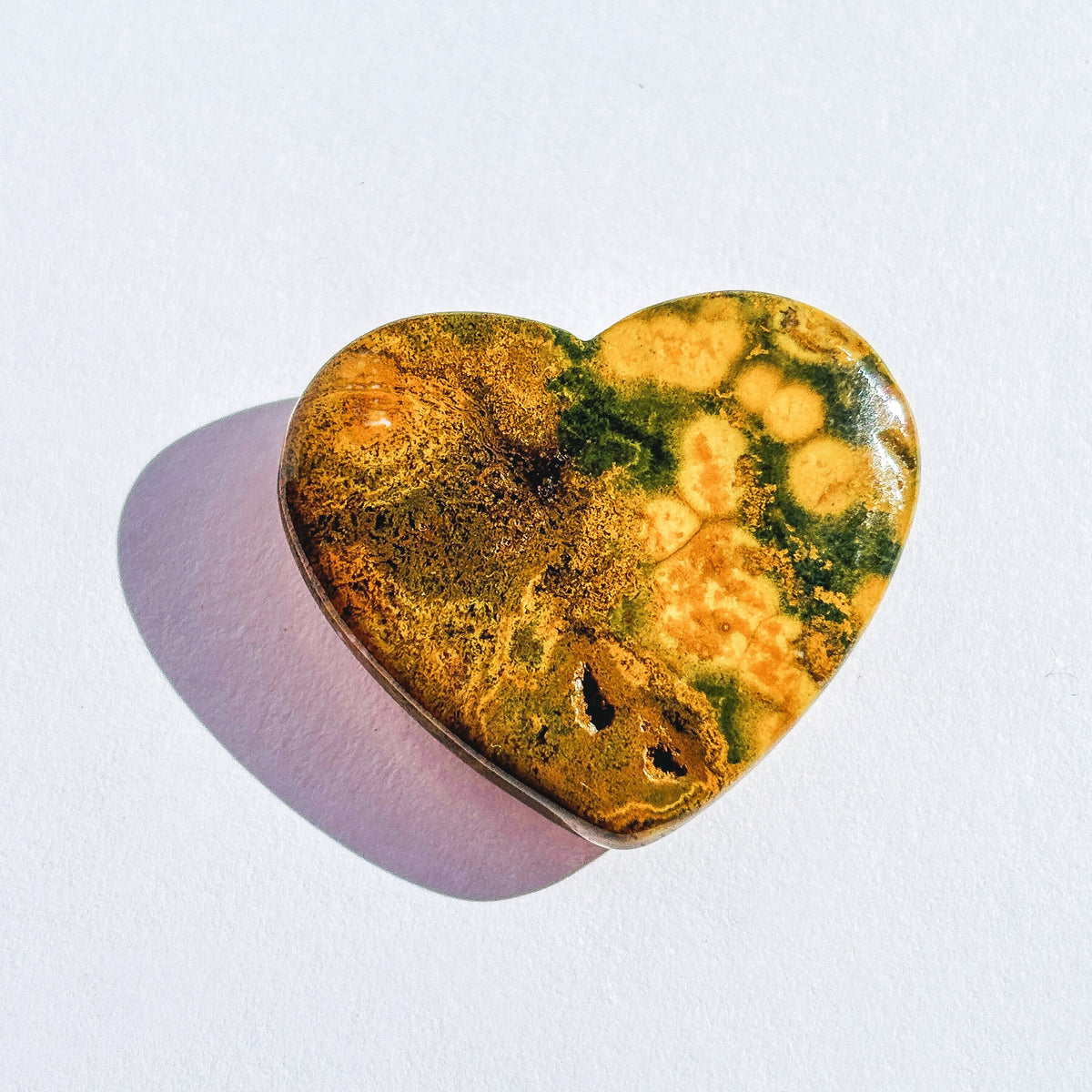 Ocean Jasper Crystal Flat Back Heart Cabochon