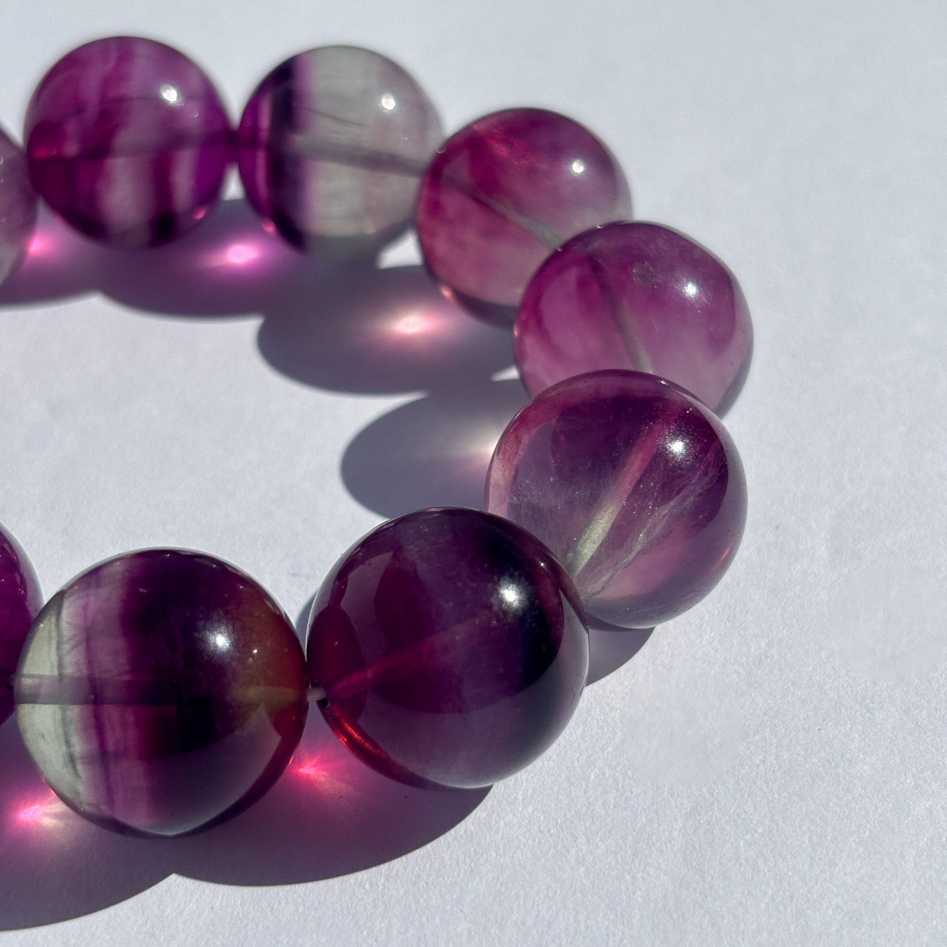 Rainbow Fluorite Large Chunky Crystal Bracelet