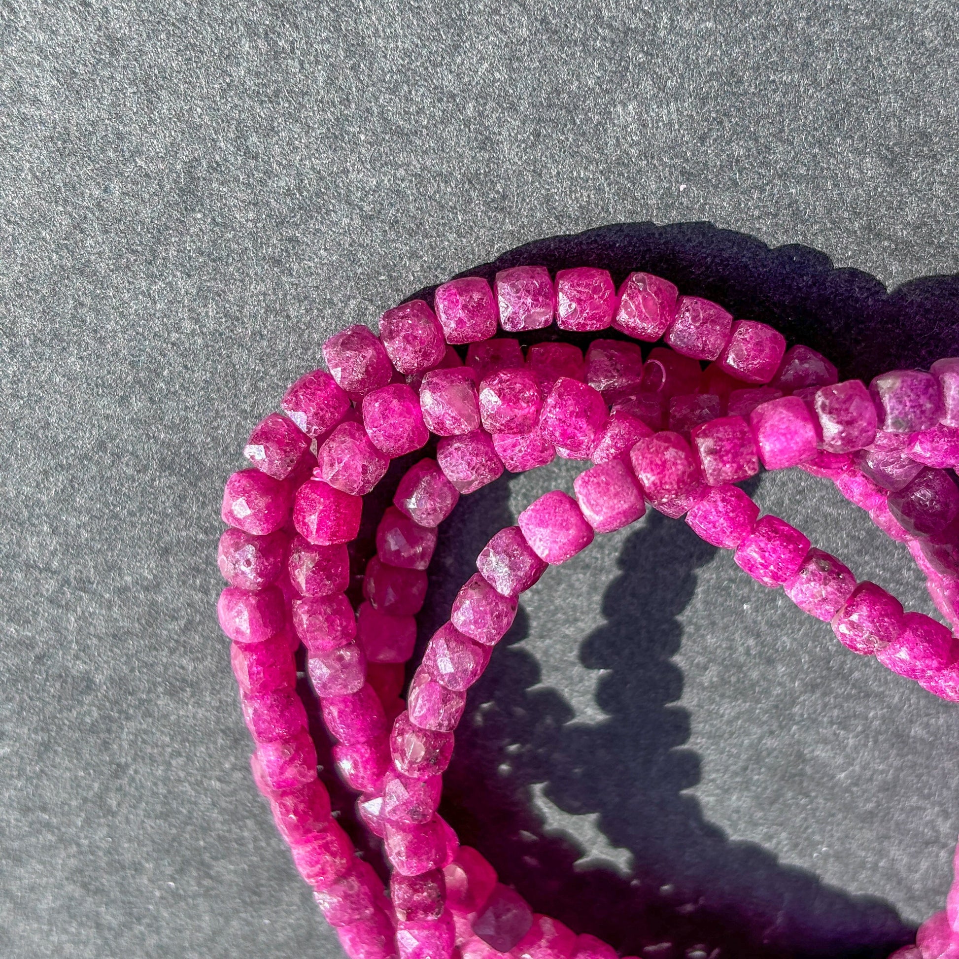 Faceted Ruby Gemstone Bracelet