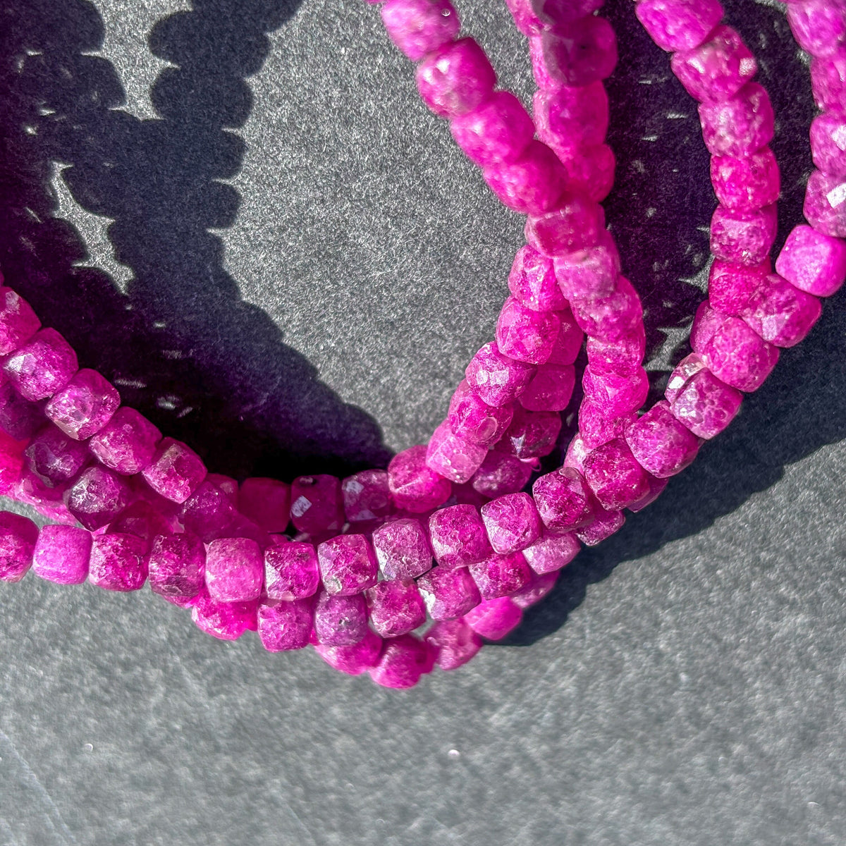 Faceted Ruby Gemstone Bracelet
