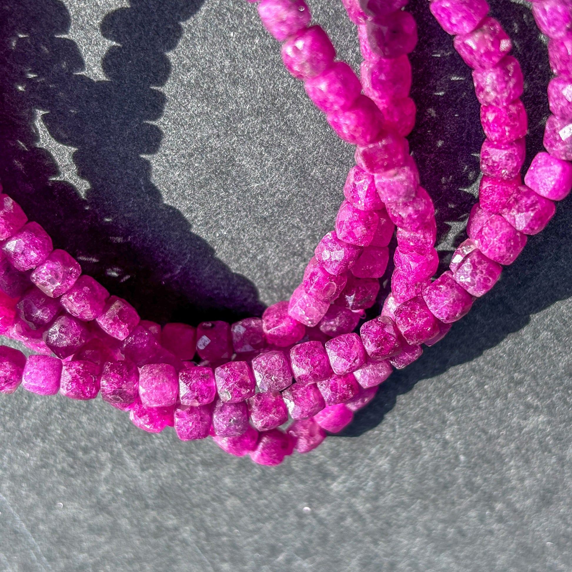 Faceted Ruby Gemstone Bracelet
