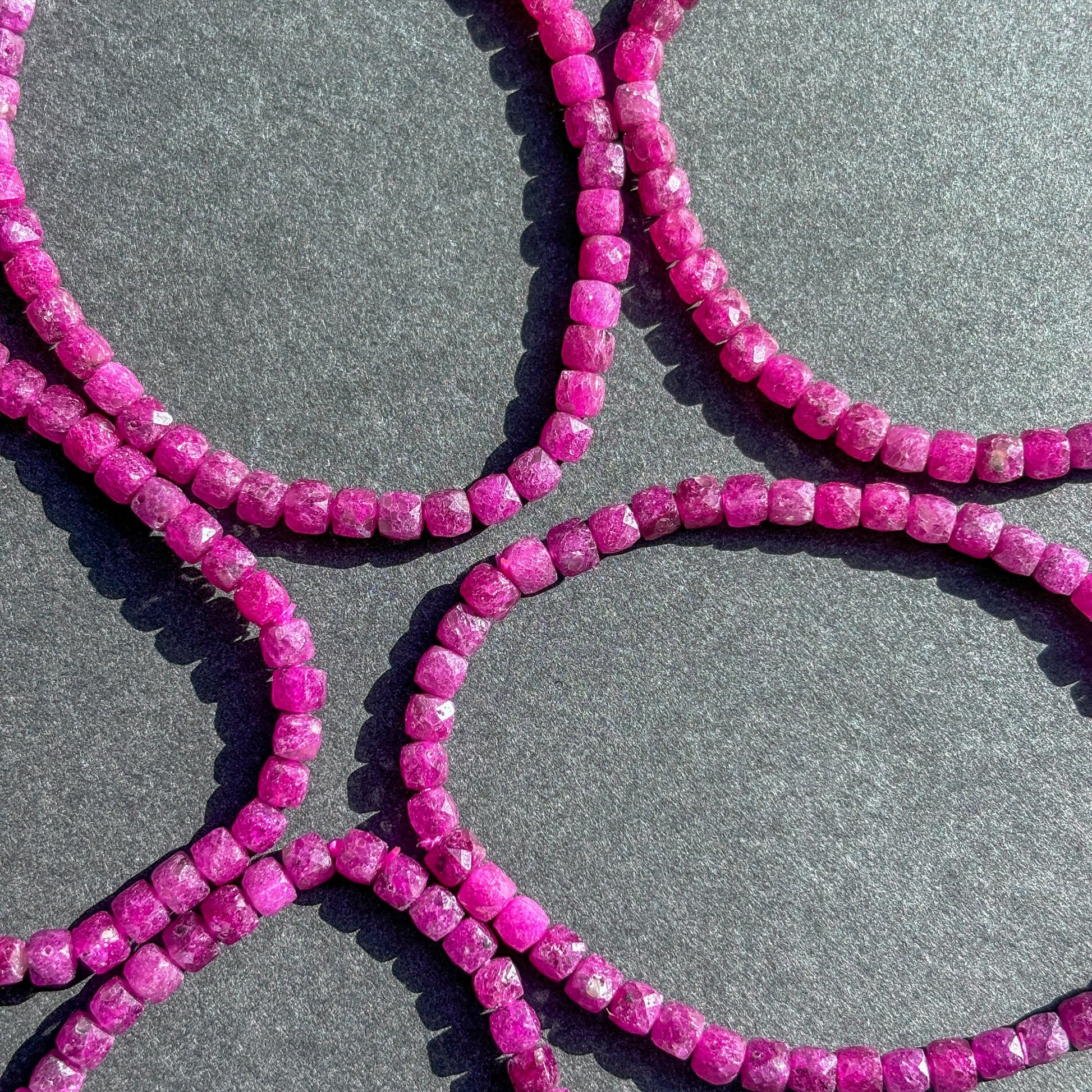 Faceted Ruby Gemstone Bracelet