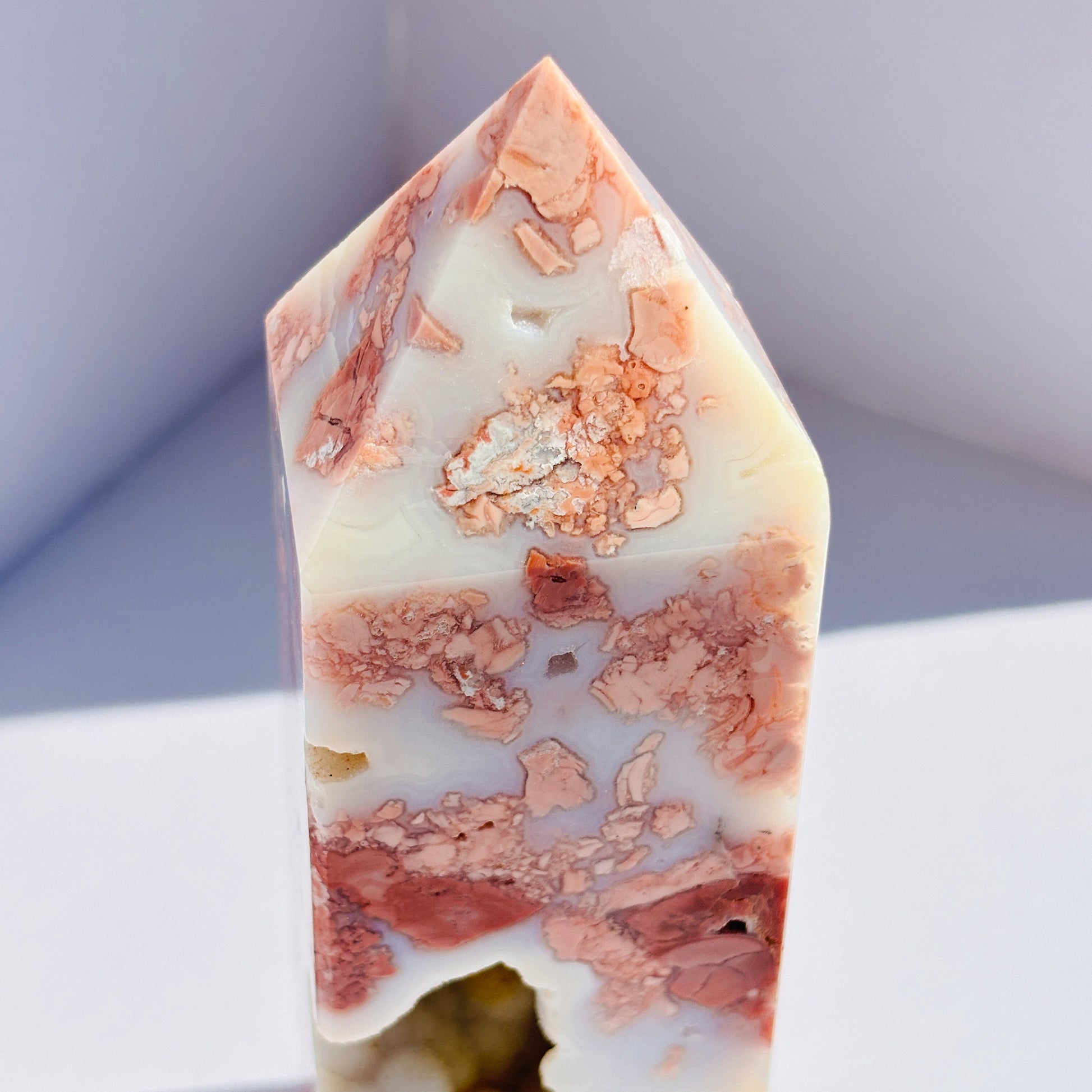 Sugar Druzy Pink Cotton Candy Agate Crystal Tower