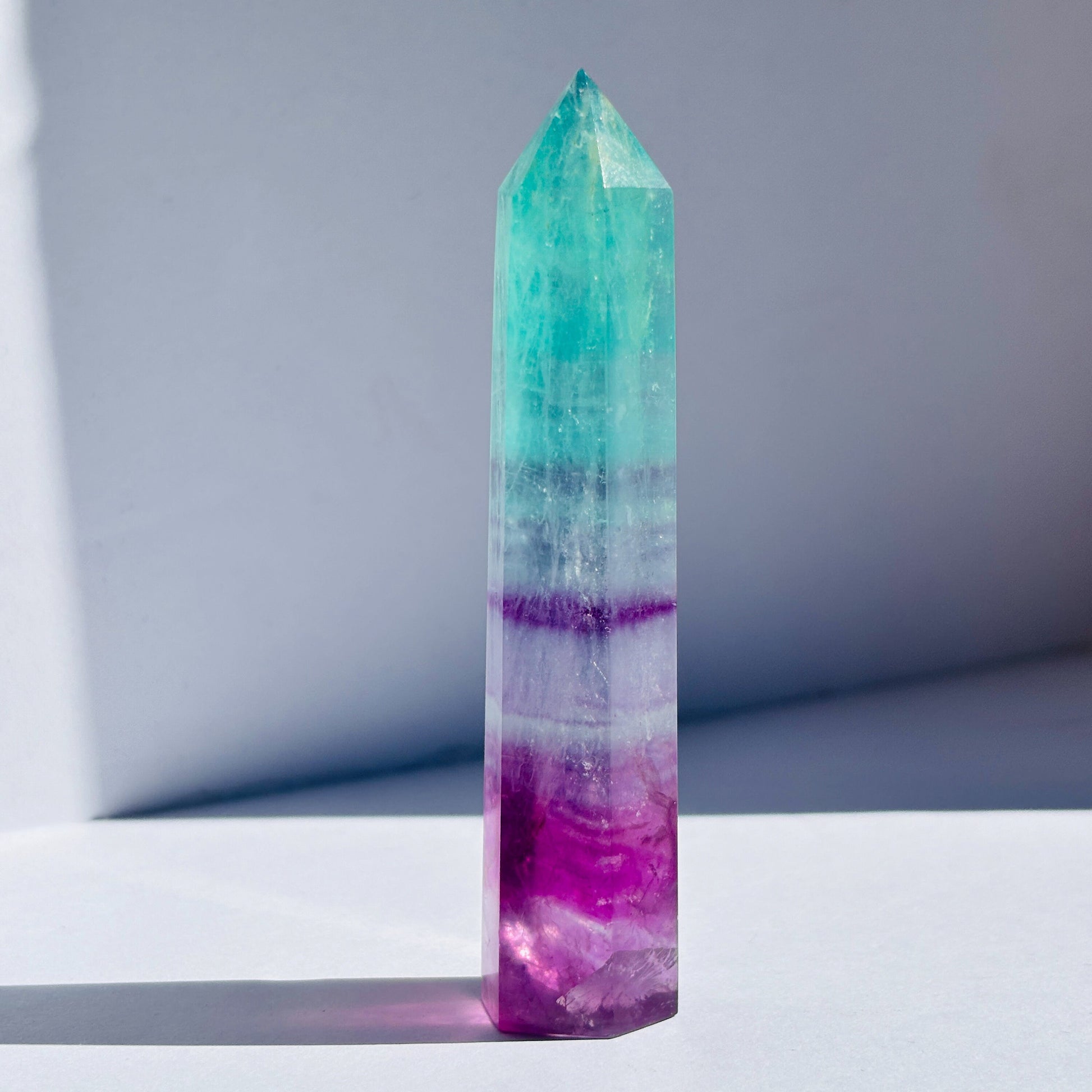 Rainbow Fluorite Tower Crystal Carving Sculpture