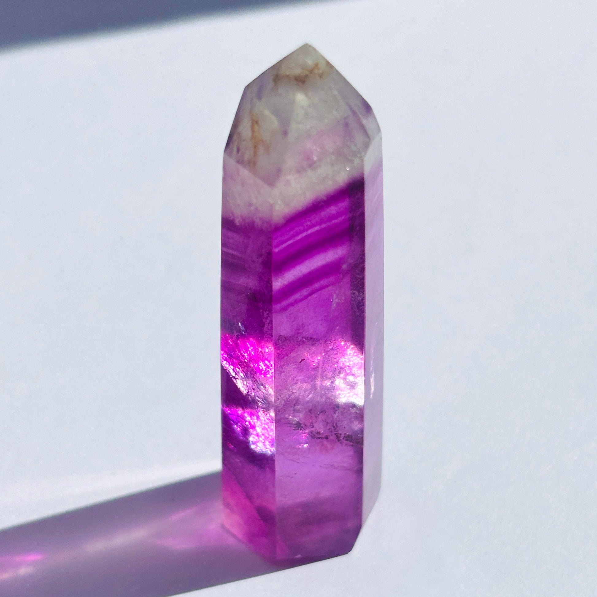Purple Fluorite Tower Crystal Carving Sculpture