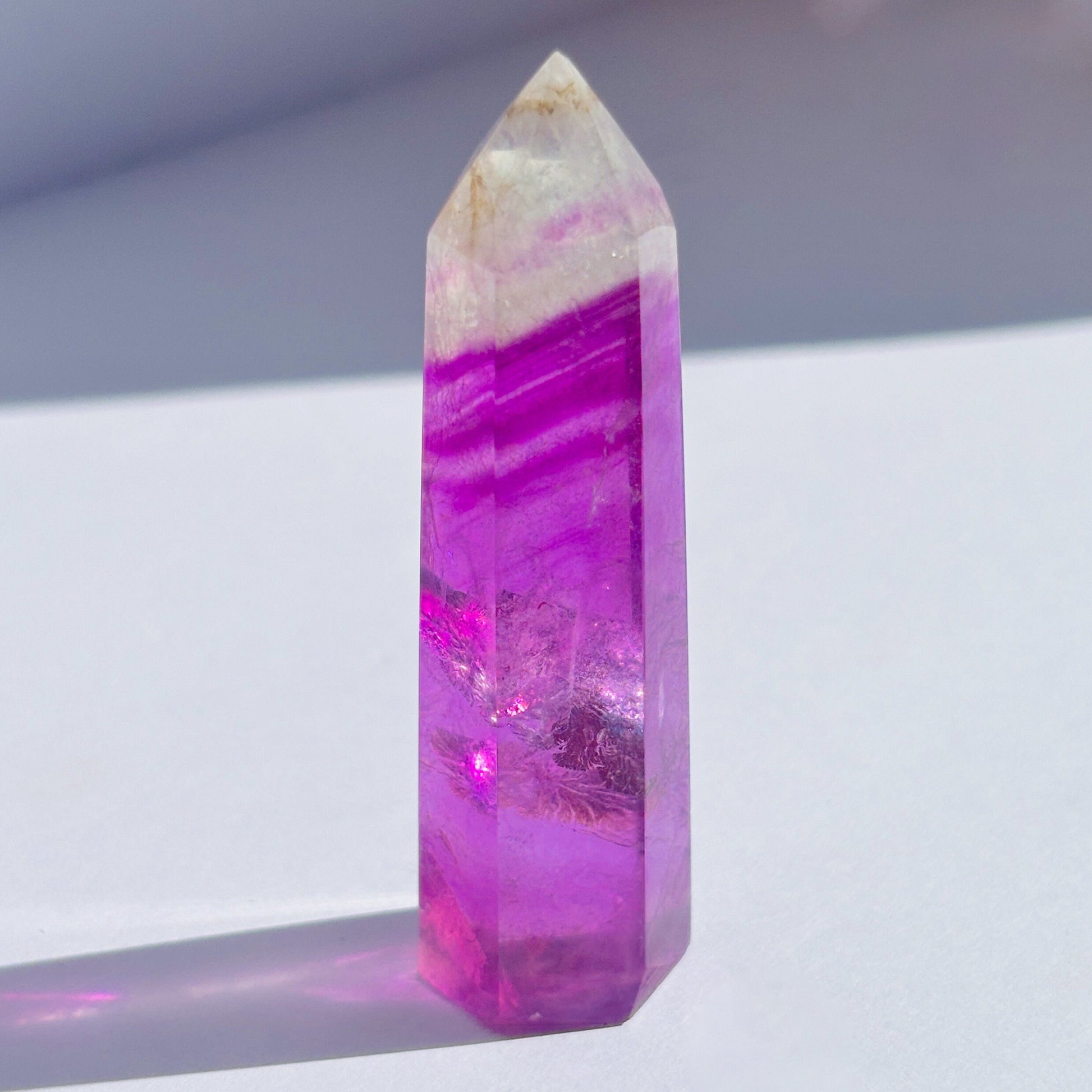 Purple Fluorite Tower Crystal Carving Sculpture