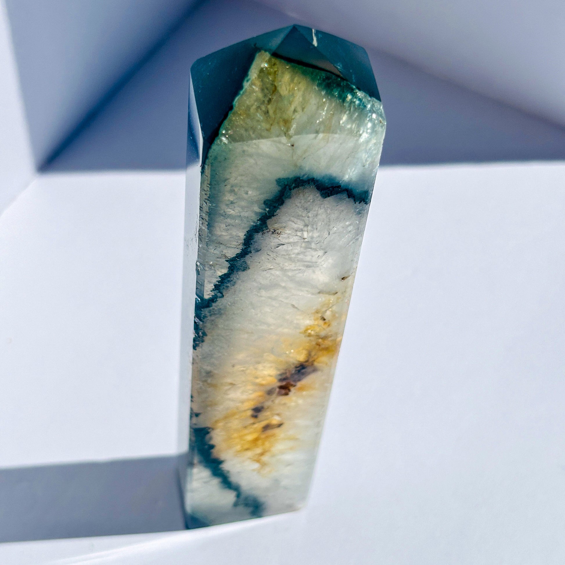 Green Agate Crystal Tower