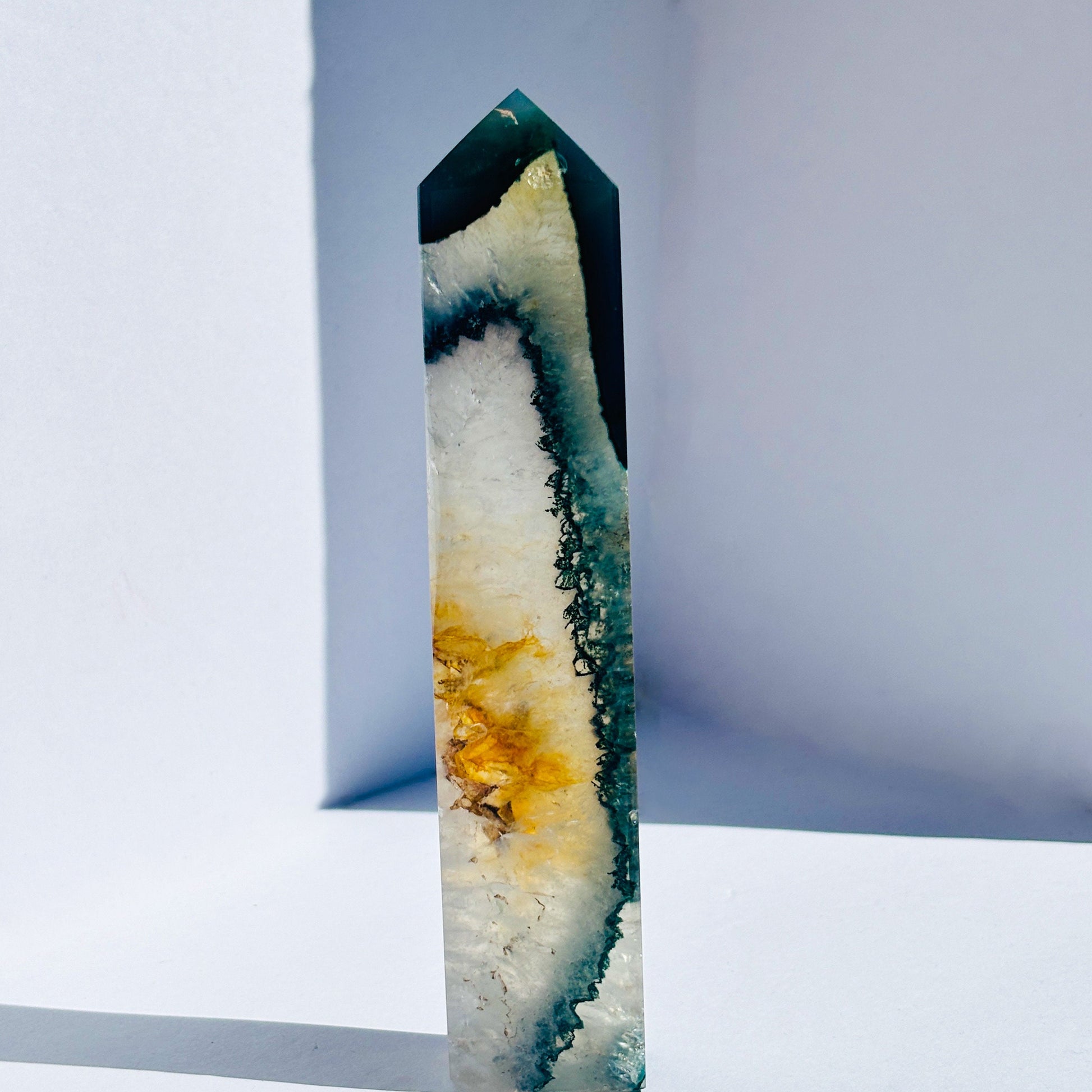Green Agate Crystal Tower