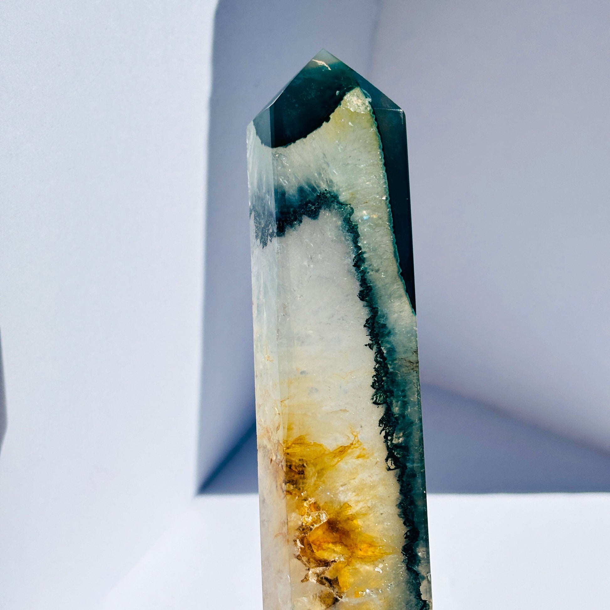 Green Agate Crystal Tower