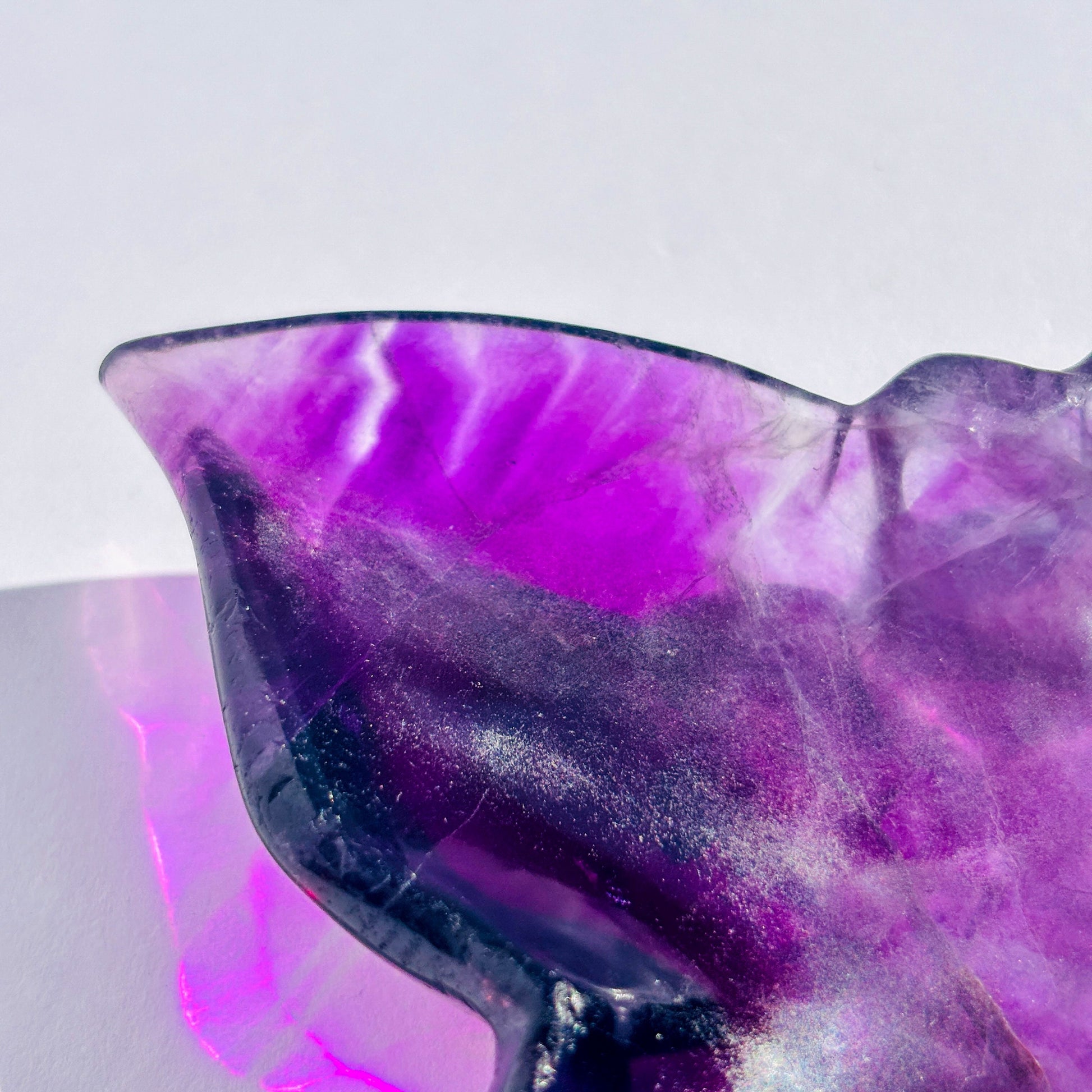 Purple Fluorite Crystal Butterfly Trinket Bowl