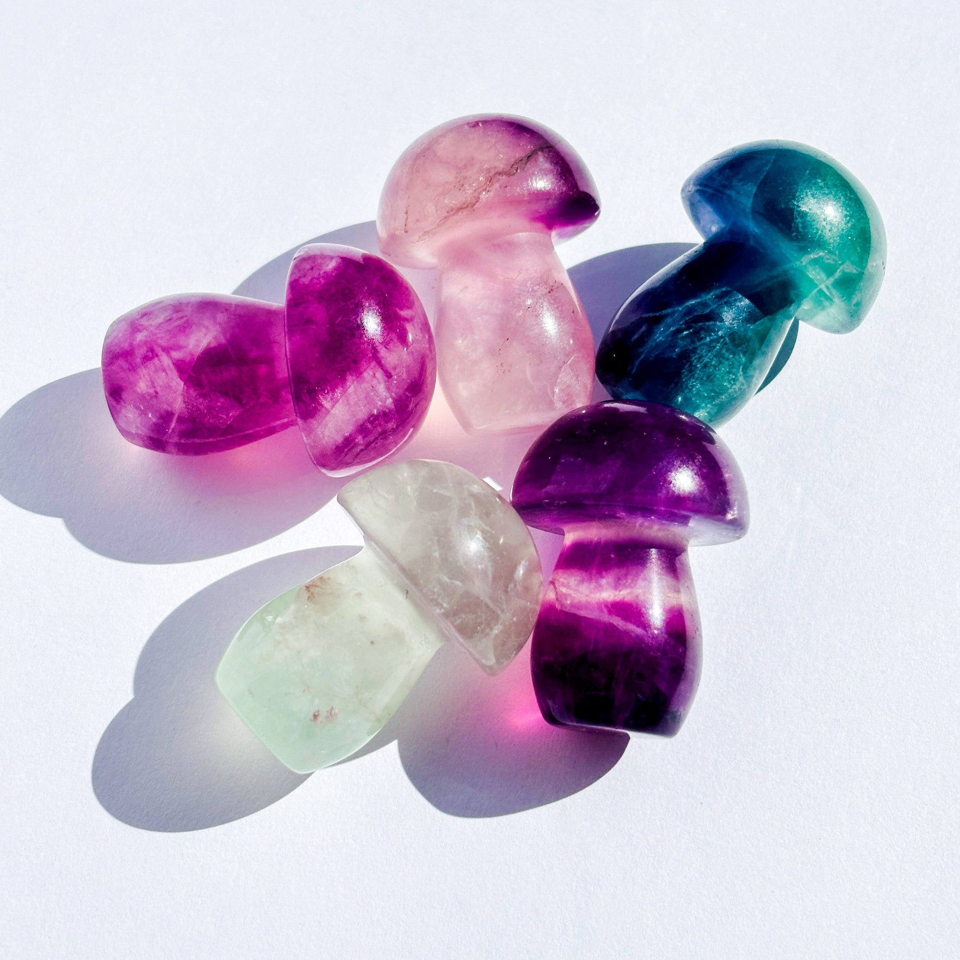 Fluorite Mushroom Crystal Carving Sculpture