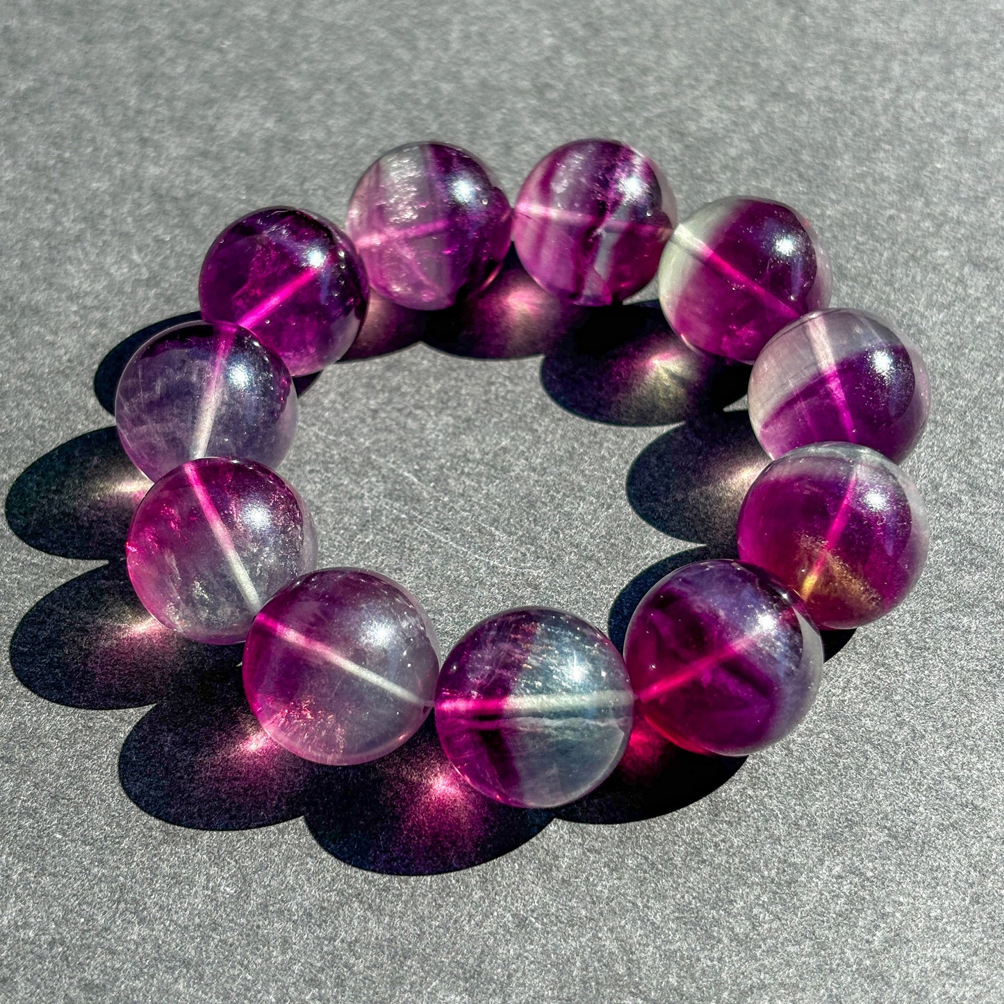 Rainbow Fluorite Large Chunky Crystal Bracelet