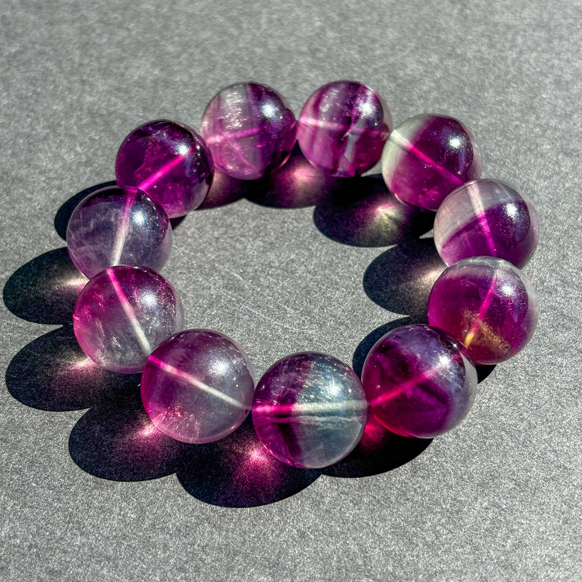 Rainbow Fluorite Large Chunky Crystal Bracelet