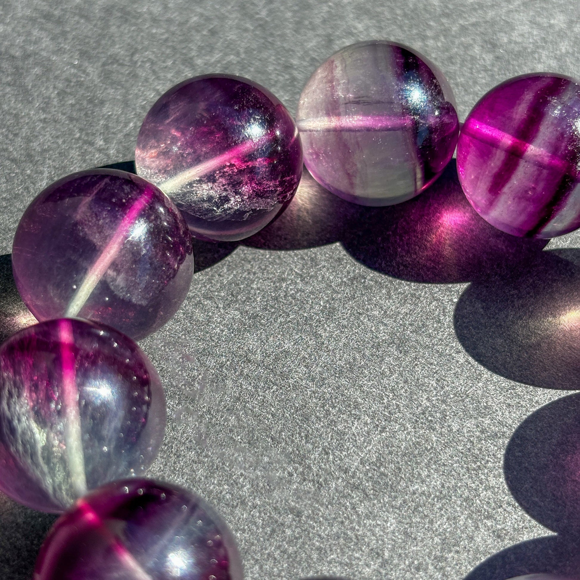 Rainbow Fluorite Large Chunky Crystal Bracelet