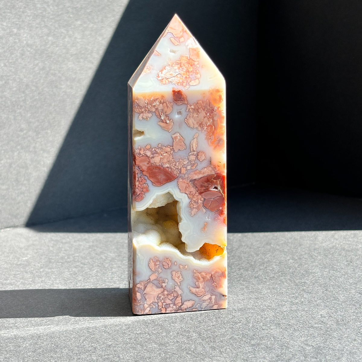 Sugar Druzy Pink Cotton Candy Agate Crystal Tower