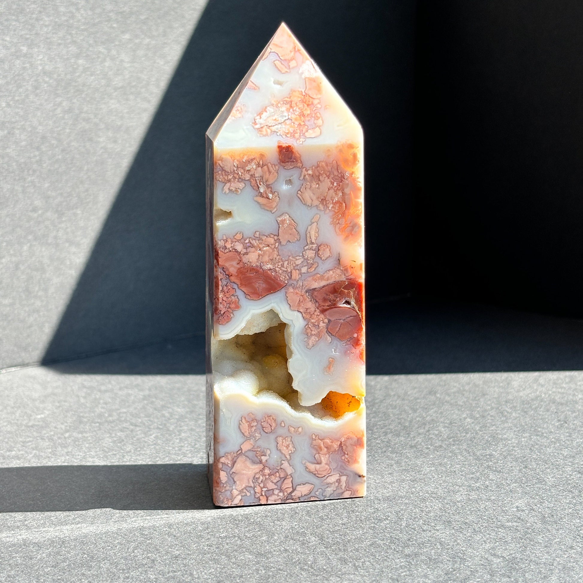 Sugar Druzy Pink Cotton Candy Agate Crystal Tower