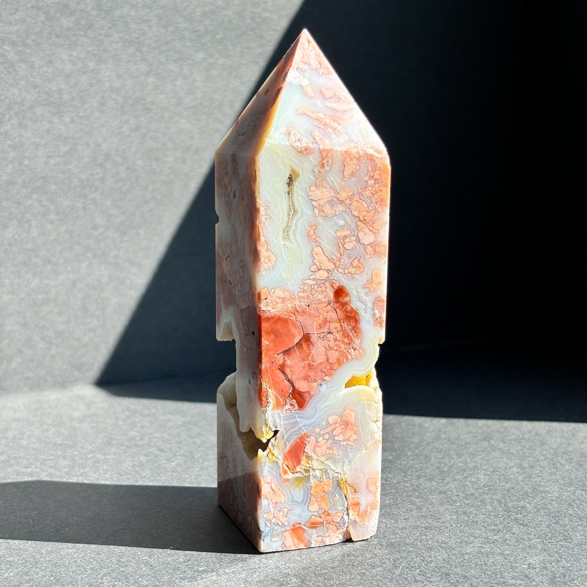 Sugar Druzy Pink Cotton Candy Agate Crystal Tower