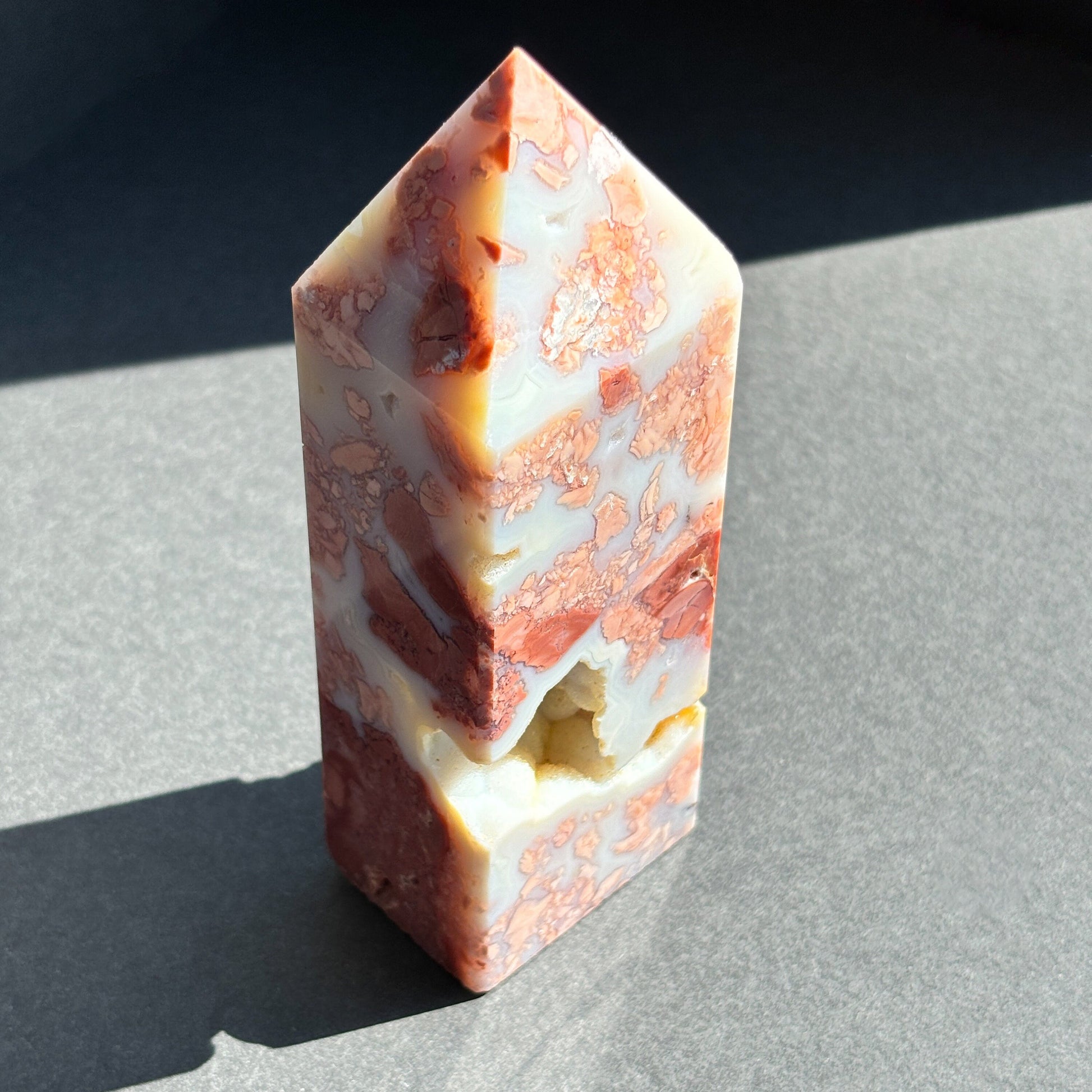 Sugar Druzy Pink Cotton Candy Agate Crystal Tower