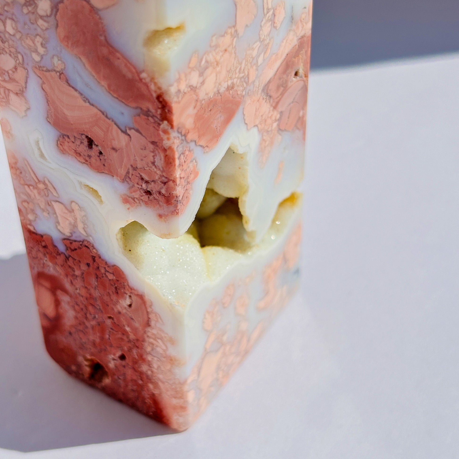 Sugar Druzy Pink Cotton Candy Agate Crystal Tower