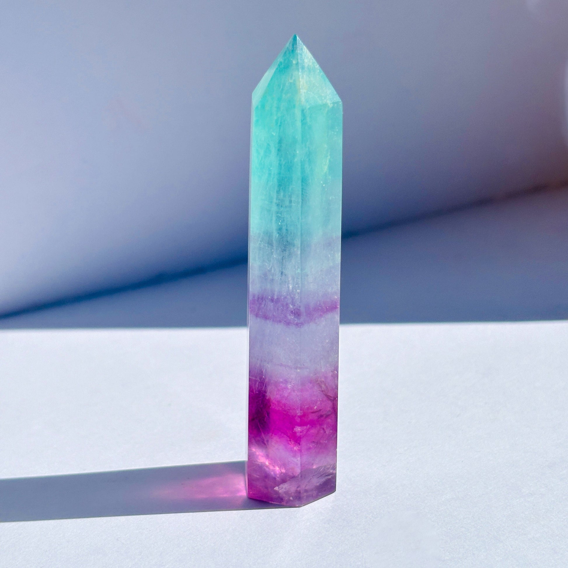 Rainbow Fluorite Tower Crystal Carving Sculpture