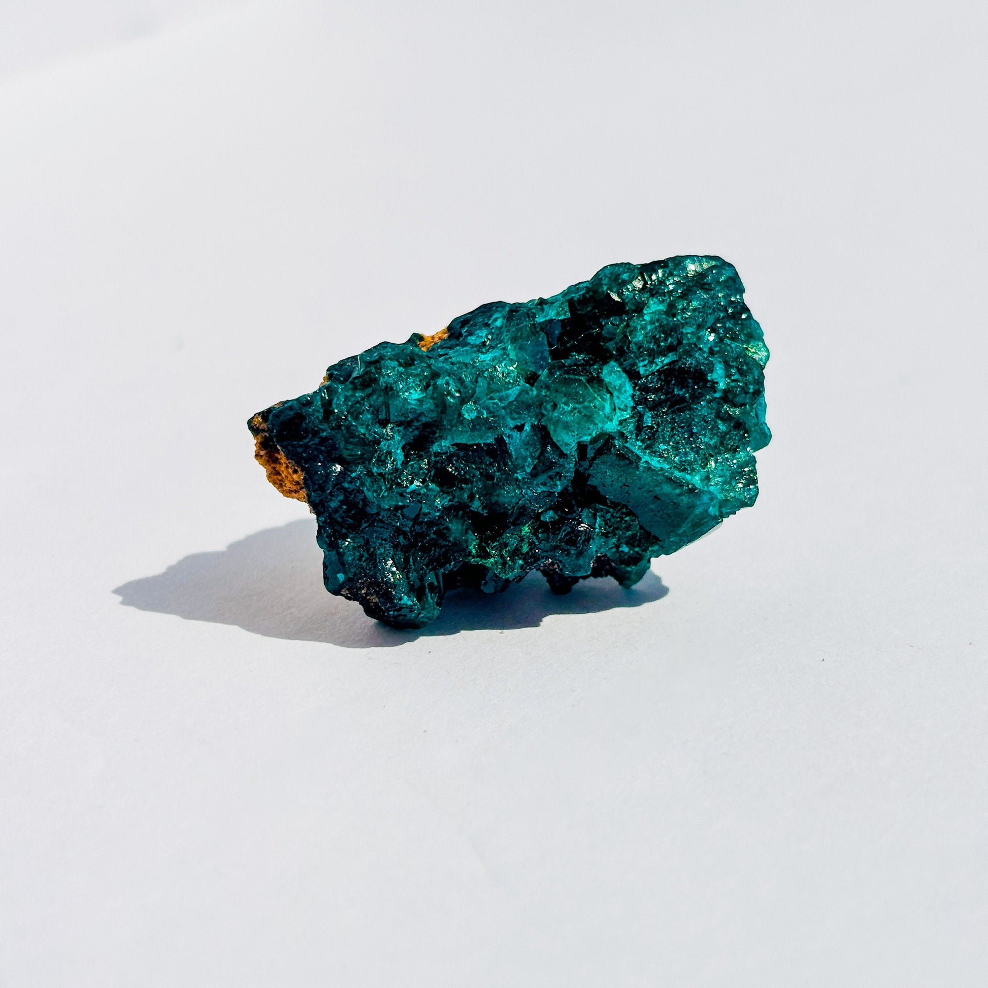 Raw Dioptase Crystal Cluster Specimen