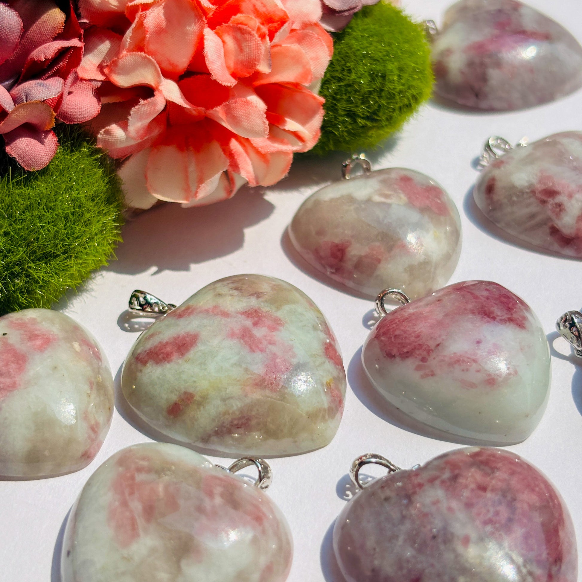Pink Tourmaline Heart Pendant