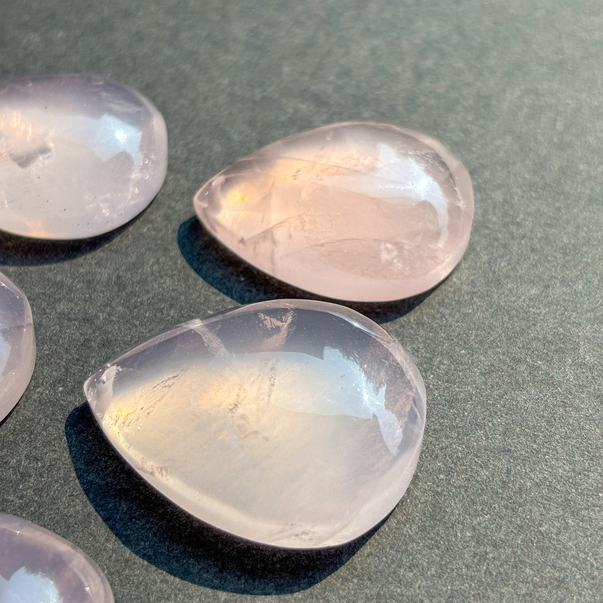 Rose Quartz Flat Back Teardrop Cabochon