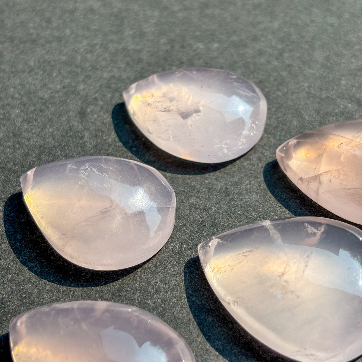 Rose Quartz Flat Back Teardrop Cabochon