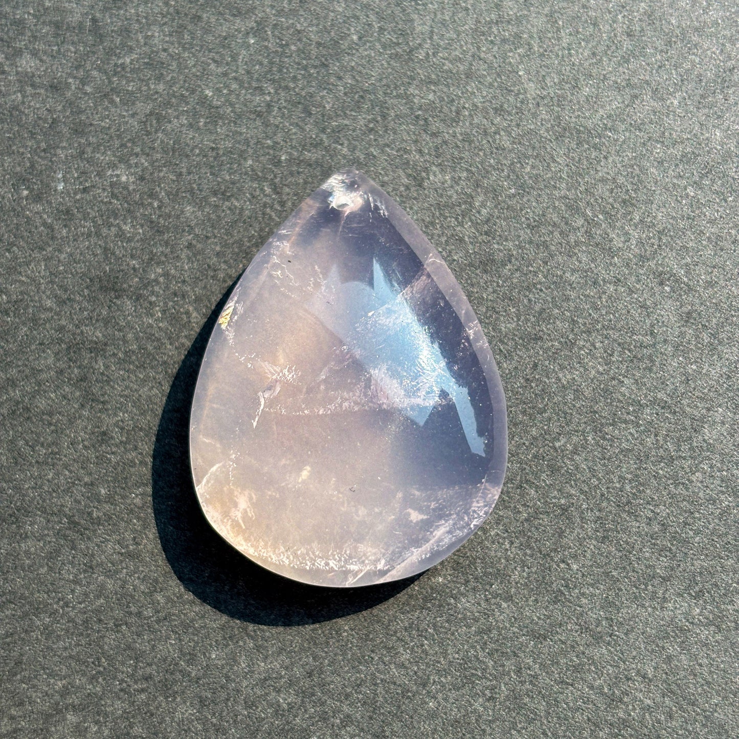 Rose Quartz Flat Back Teardrop Cabochon